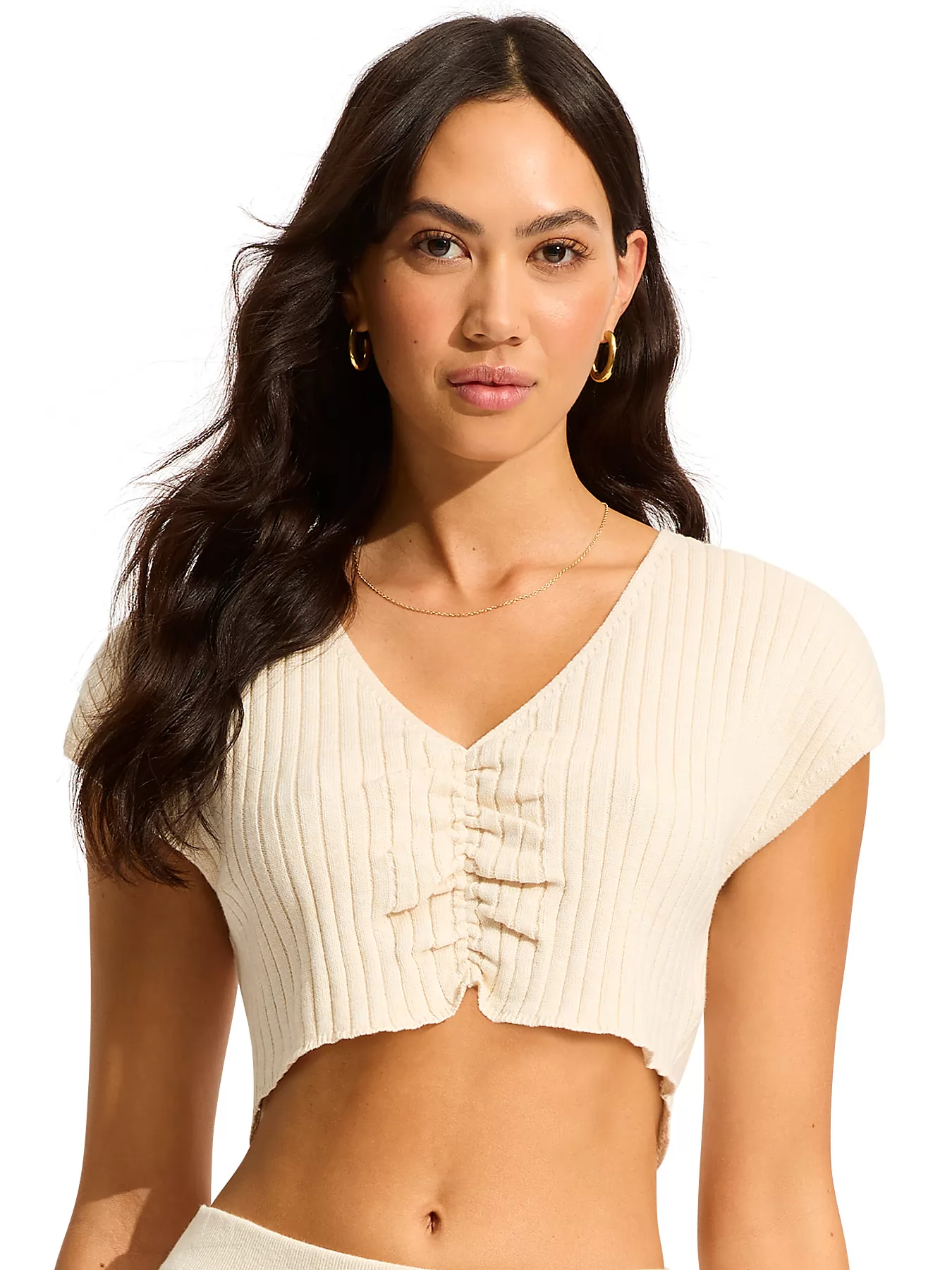 Kremowy Top plażowy Seafolly Wavelength 55246-KN - zdjęcie 1