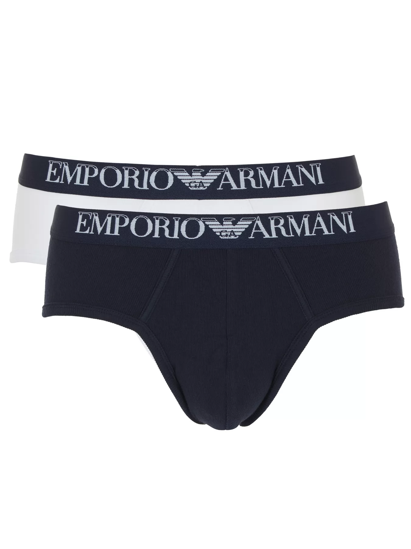 Biały, granatowy Slipy męskie 2PACK Emporio Armani 1120794R502 - zdjęcie 2