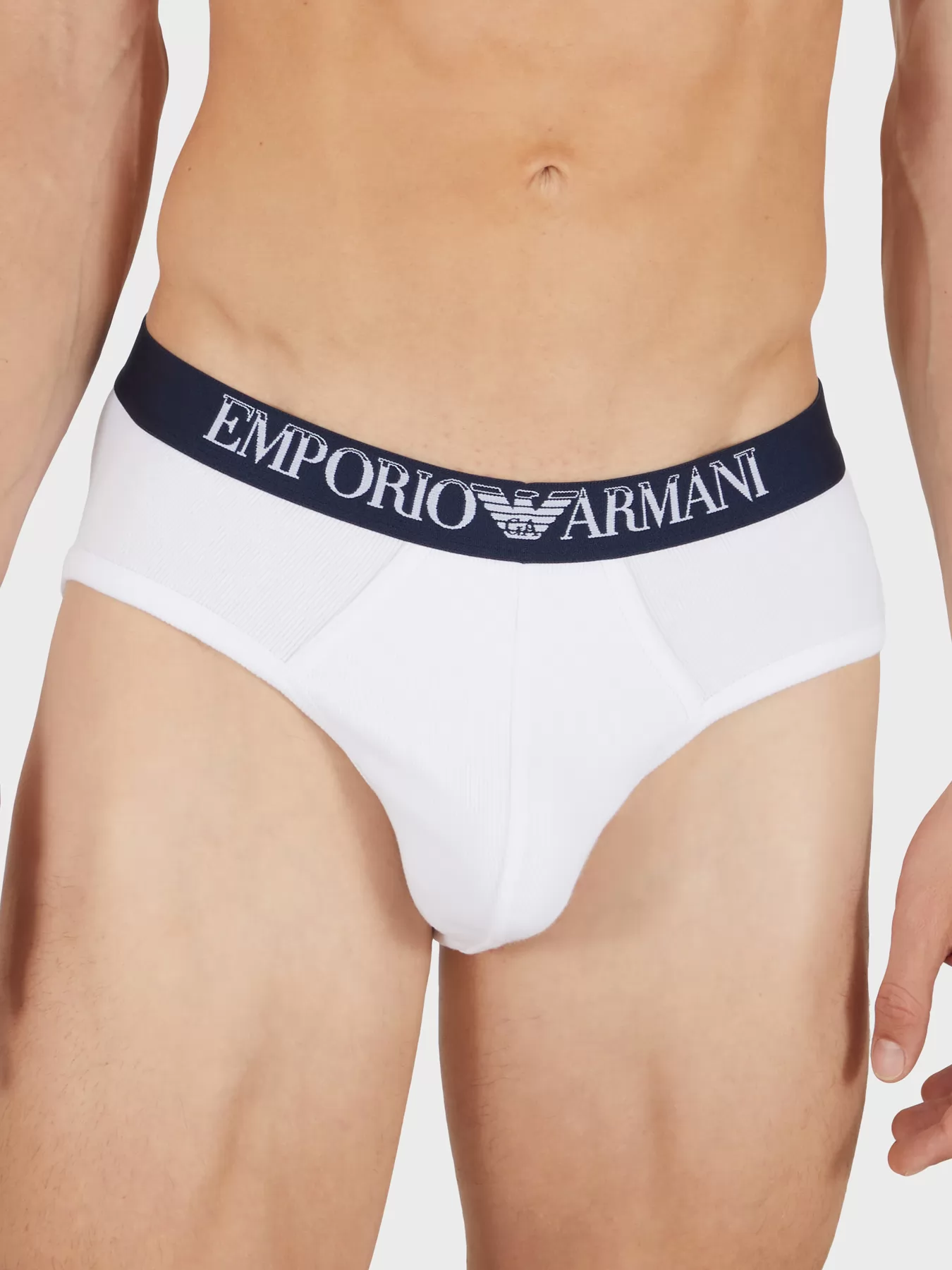 Biały, granatowy Slipy męskie 2PACK Emporio Armani 1120794R502 - zdjęcie 1