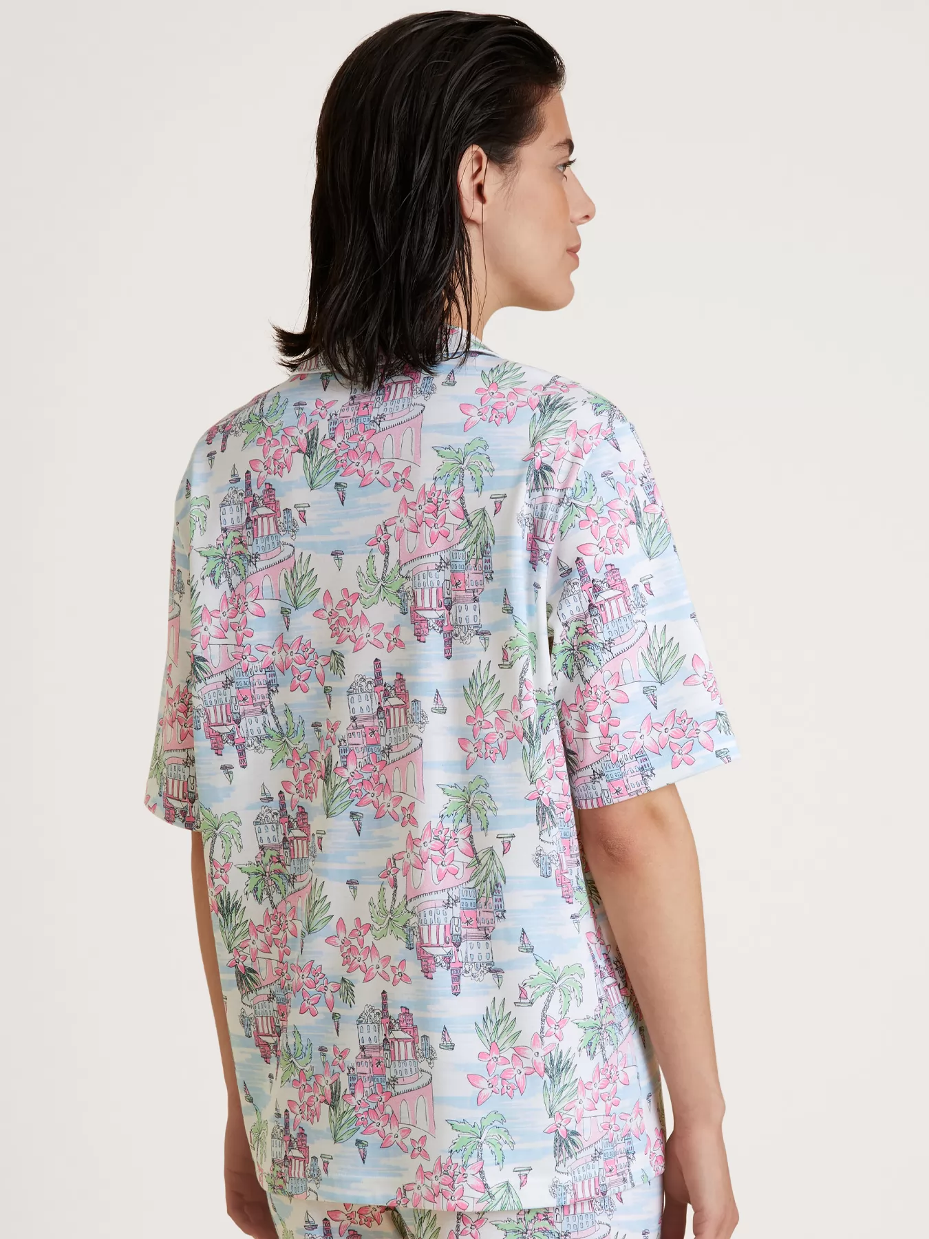 Niebieski, różowy, wielobarwny Koszula damska Calida Amalfi Journey 14055 - zdjęcie 2