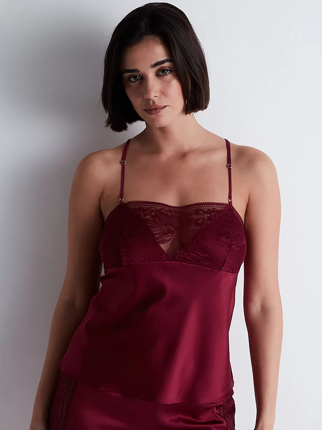 Bordowy, czerwony Jedwabna koszulka Aubade Midnight Whisper 2S38 - zdjęcie 1