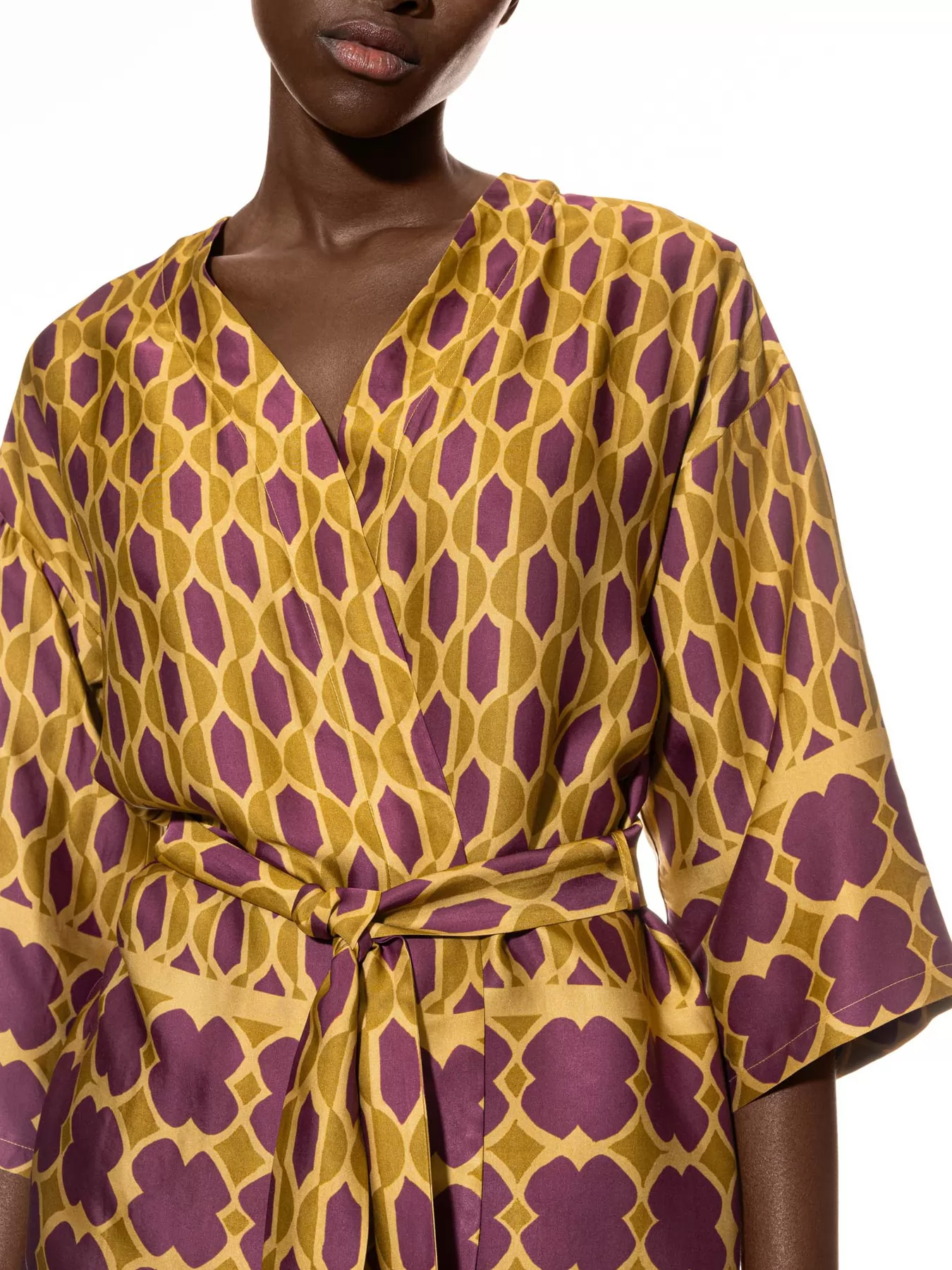 Fioletowy, złoty Kimono damskie mey Oriental Flow 1210020 - zdjęcie 3