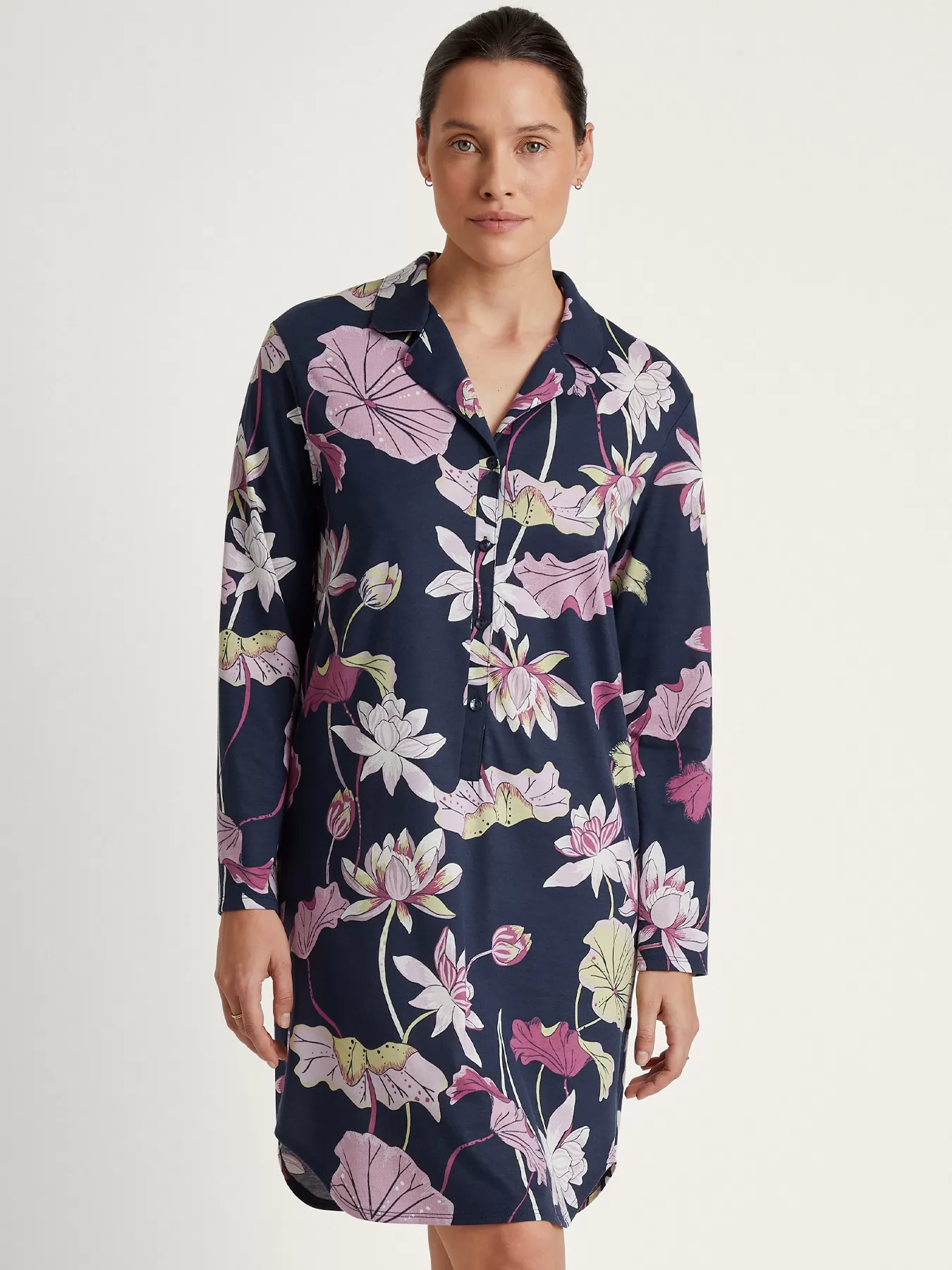 Fioletowy, granatowy, wielobarwny Koszula nocna Calida Favourites Glow 33035 - zdjęcie 1