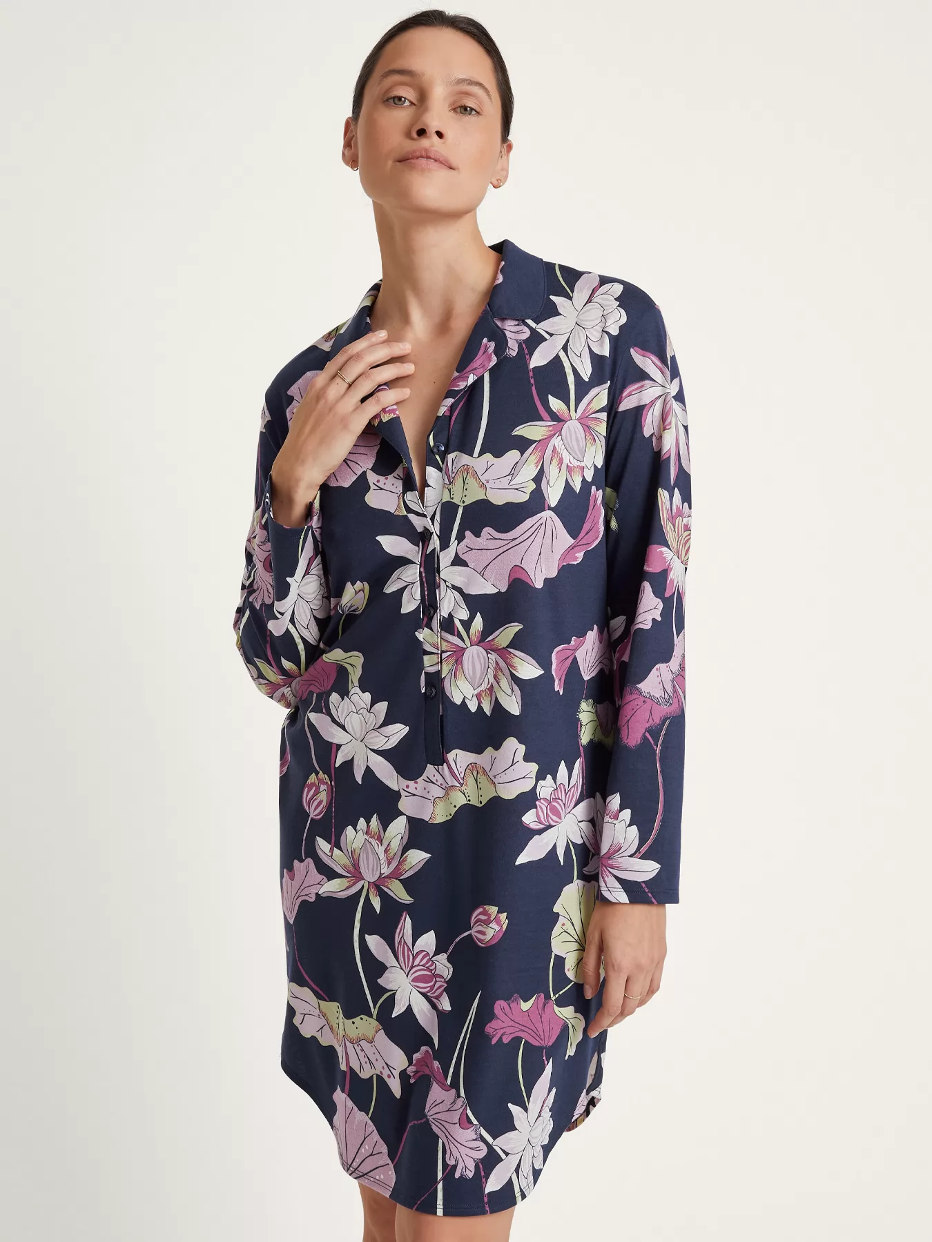 Fioletowy, granatowy, wielobarwny Koszula nocna Calida Favourites Glow 33035 - zdjęcie 5