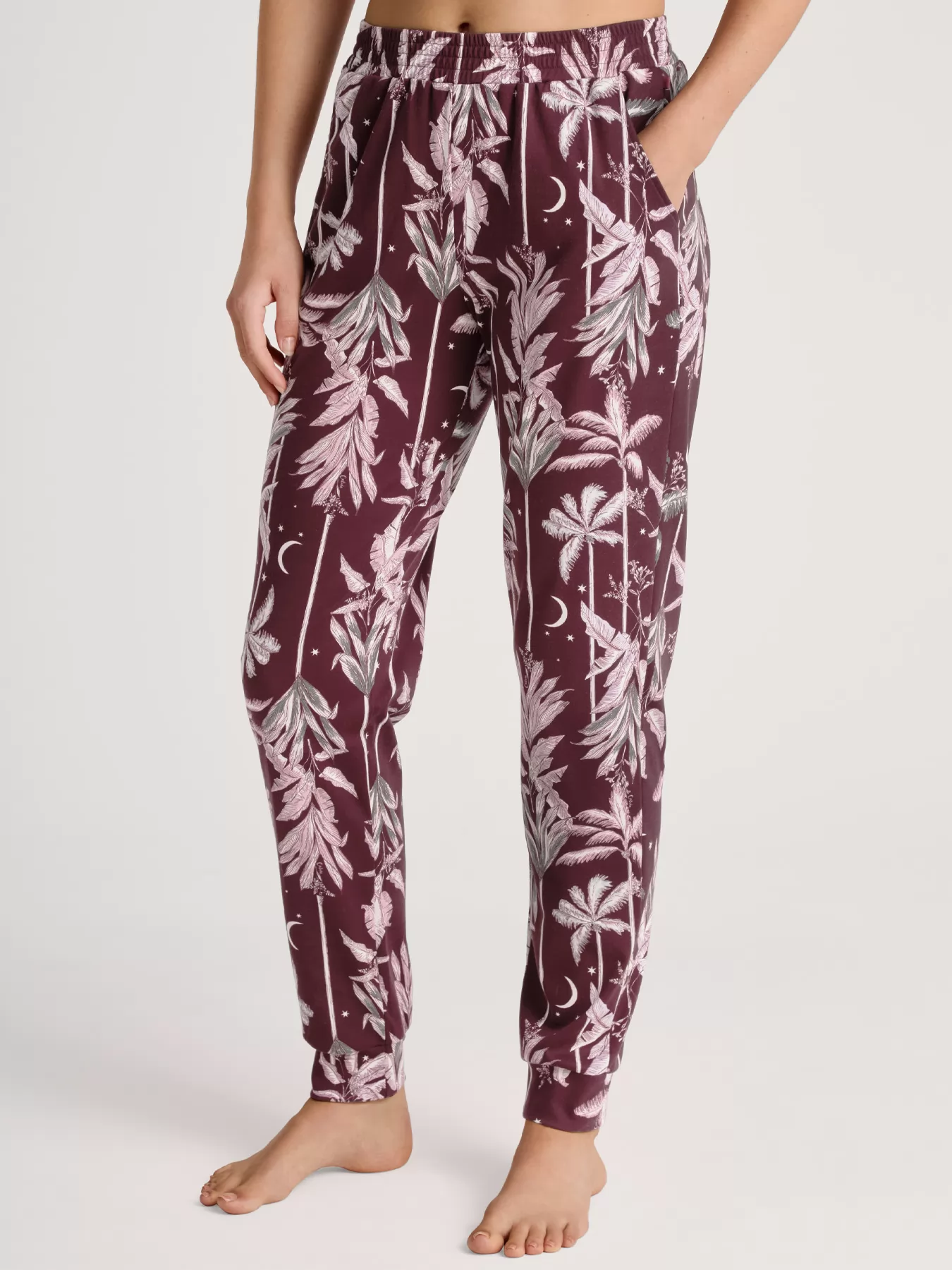 Bordowy, wielobarwny Spodnie damskie Calida Favourites Ground 29471 - zdjęcie 1