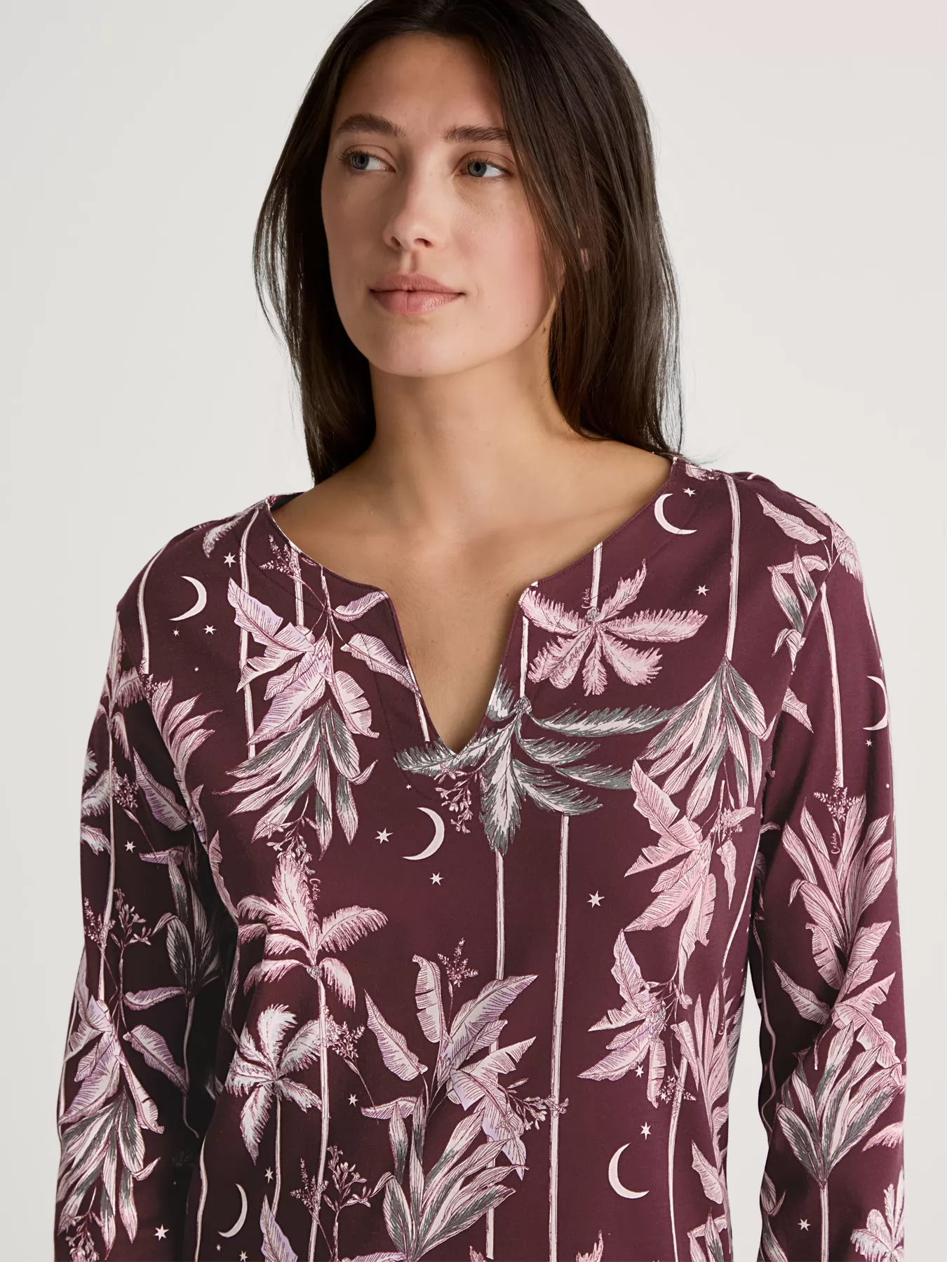 Bordowy, wielobarwny Koszula nocna Calida Favourites Ground 31891 - zdjęcie 3