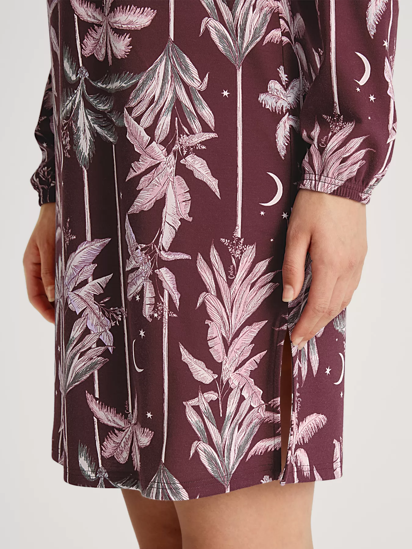 Bordowy, wielobarwny Koszula nocna Calida Favourites Ground 31891 - zdjęcie 4