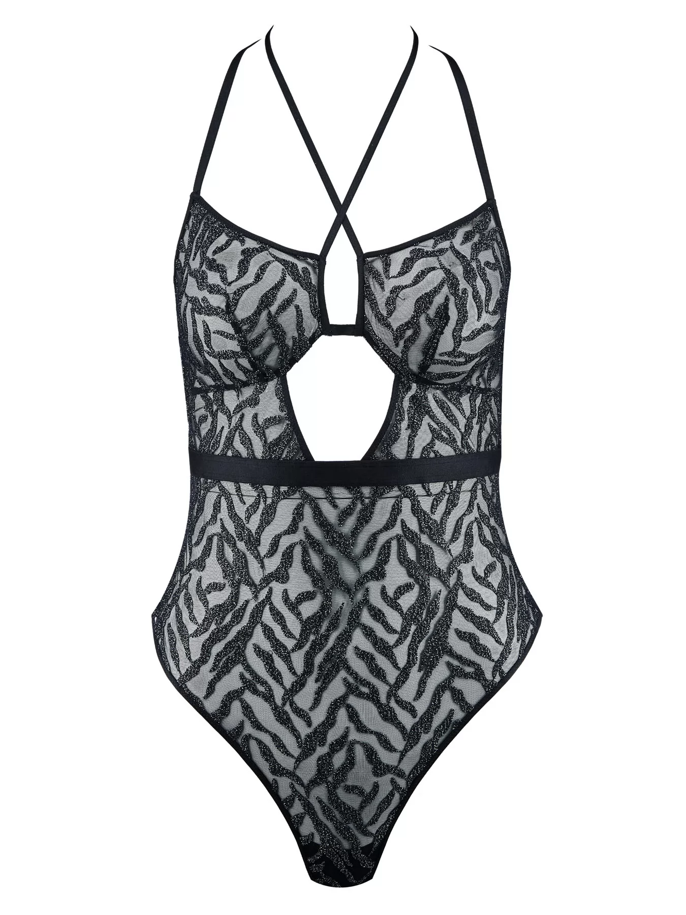 Czarny, srebrny Body Aubade Moonlight Shadow 3X861 - zdjęcie 5