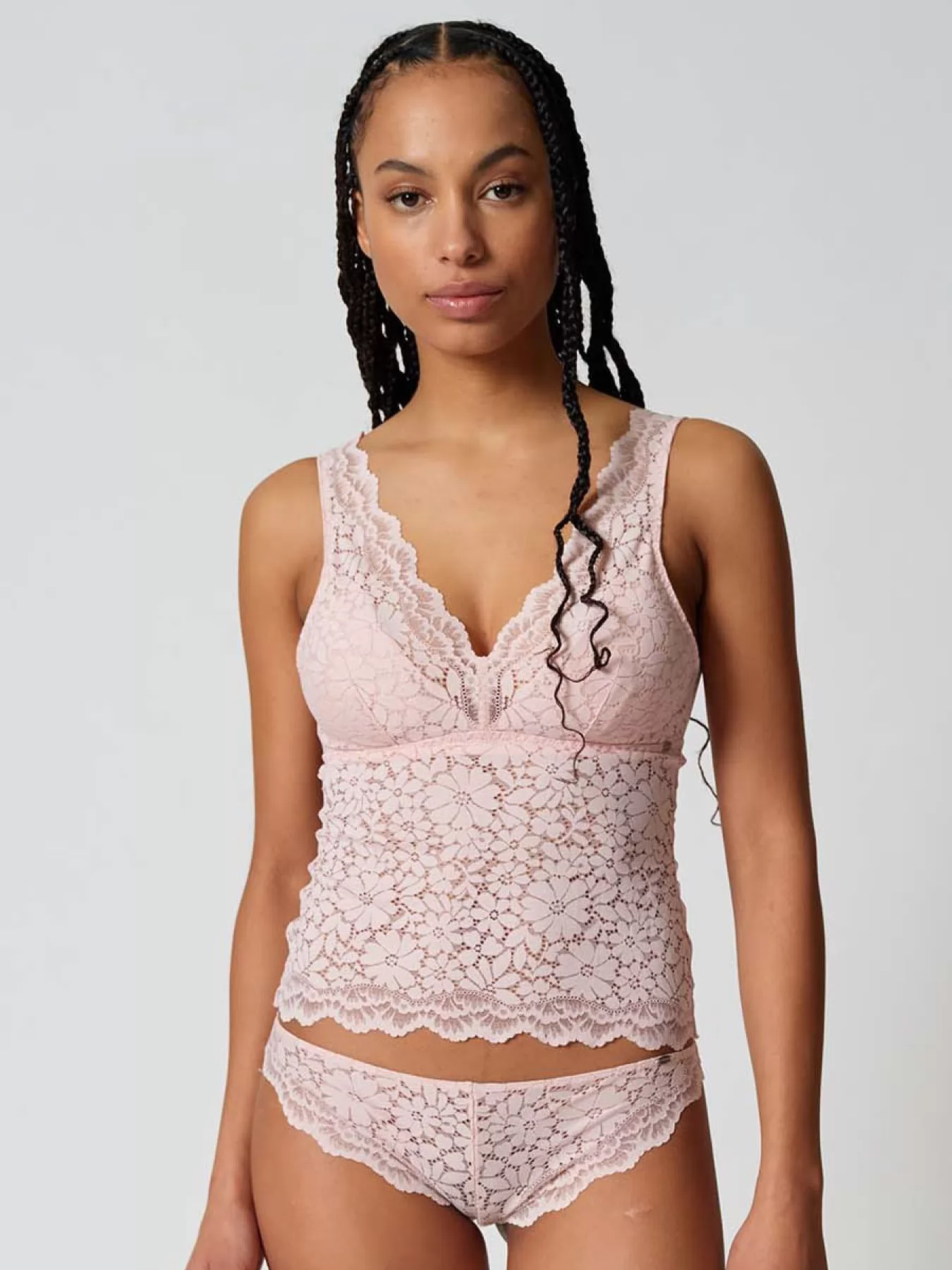 Pudrowy róż, różowy Top z biustonoszem Skiny Wonderfulace 082895 - zdjęcie 1