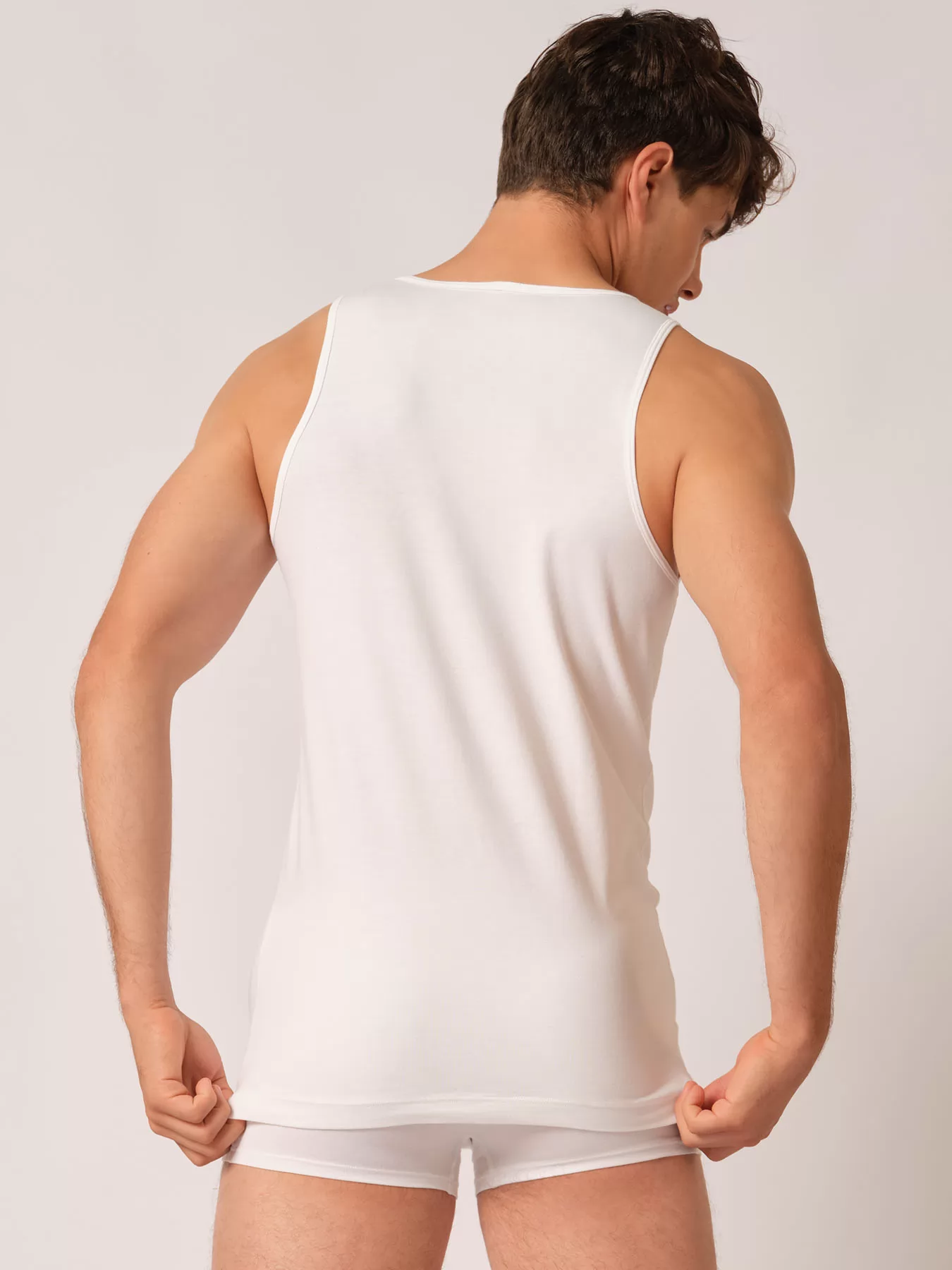 Biały Podkoszulka męska 2PACK Skiny Cotton Advantage 080806 - zdjęcie 3