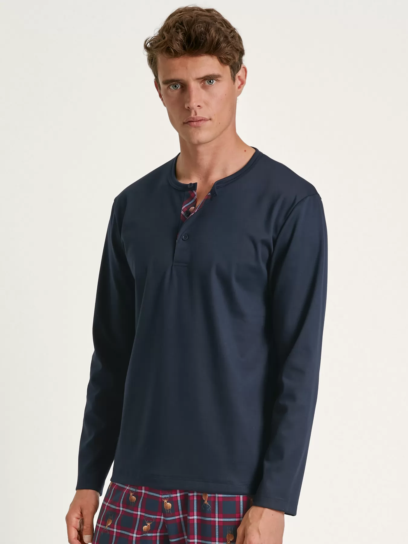 Granatowy Piżama męska Calida Family and Friends 41884 - zdjęcie 3