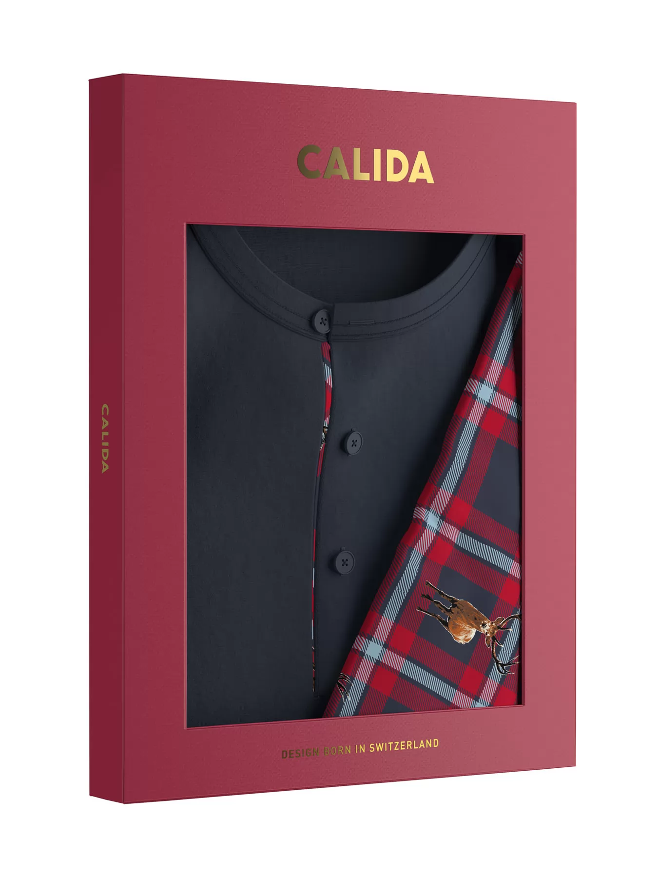 Granatowy Piżama męska Calida Family and Friends 41884 - zdjęcie 4