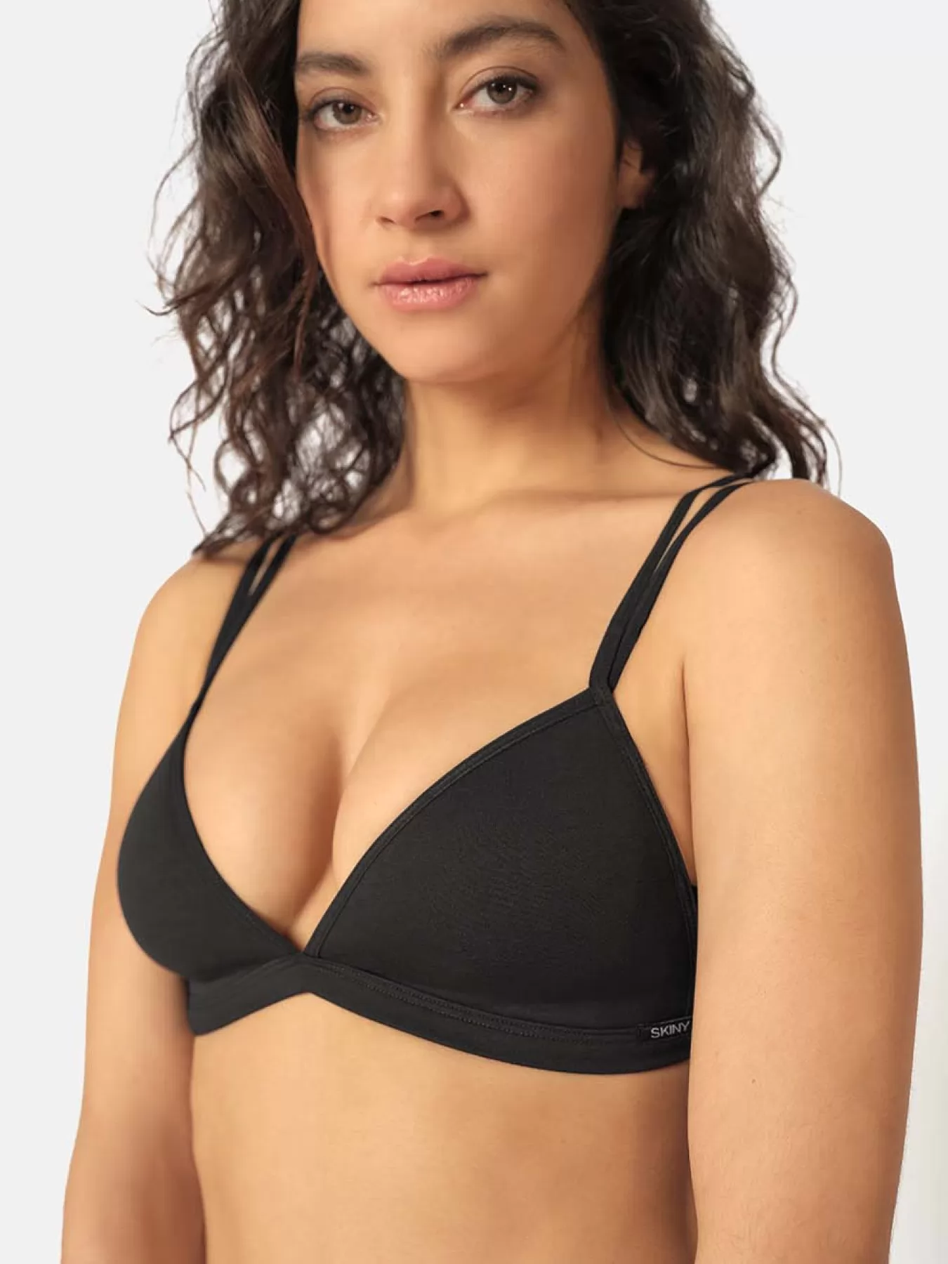 Czarny Biustonosz usztywniany Skiny Cotton Essentials 082414 - zdjęcie 3