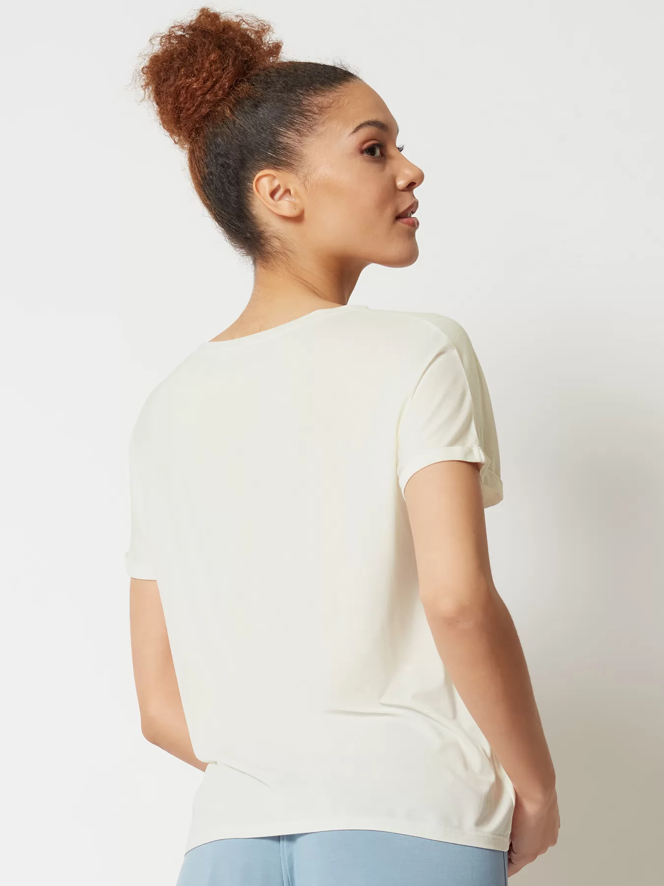 Kremowy Koszulka damska Skiny Every Night in Mix&Match 080774 - zdjęcie 2