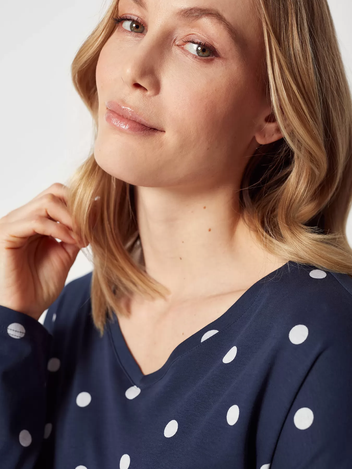 Granatowy, wielobarwny Koszula nocna Huber Basic Selection 019018 - zdjęcie 3