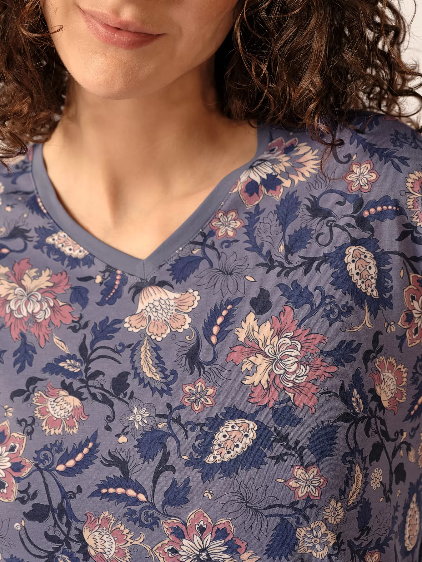 Fioletowy, wielobarwny Koszula nocna Huber Basic Selection 019018 - zdjęcie 3