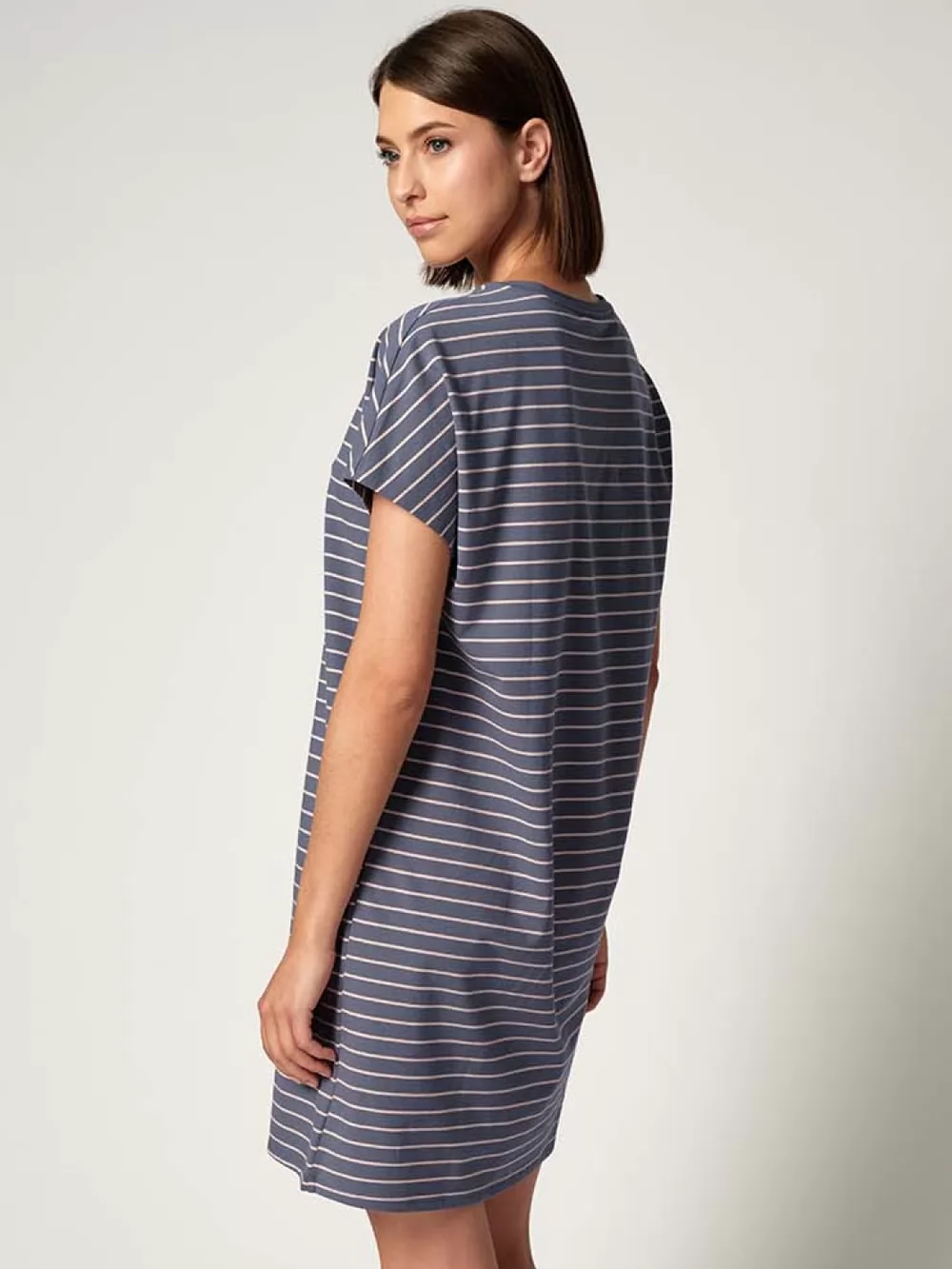 Wielobarwny, niebieski Koszula nocna Huber Basic Selection 019017 - zdjęcie 2