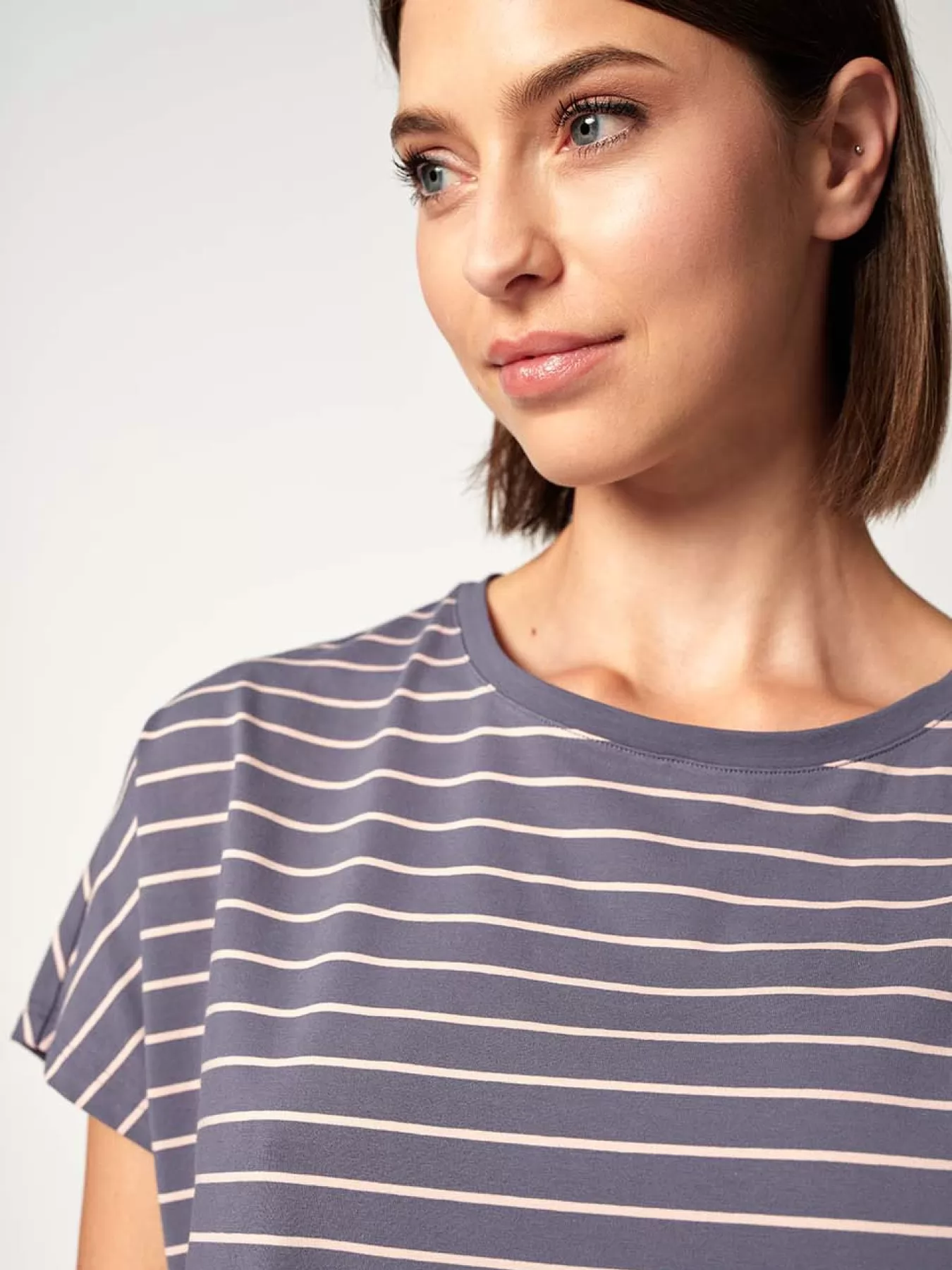 Wielobarwny, niebieski Koszula nocna Huber Basic Selection 019017 - zdjęcie 3