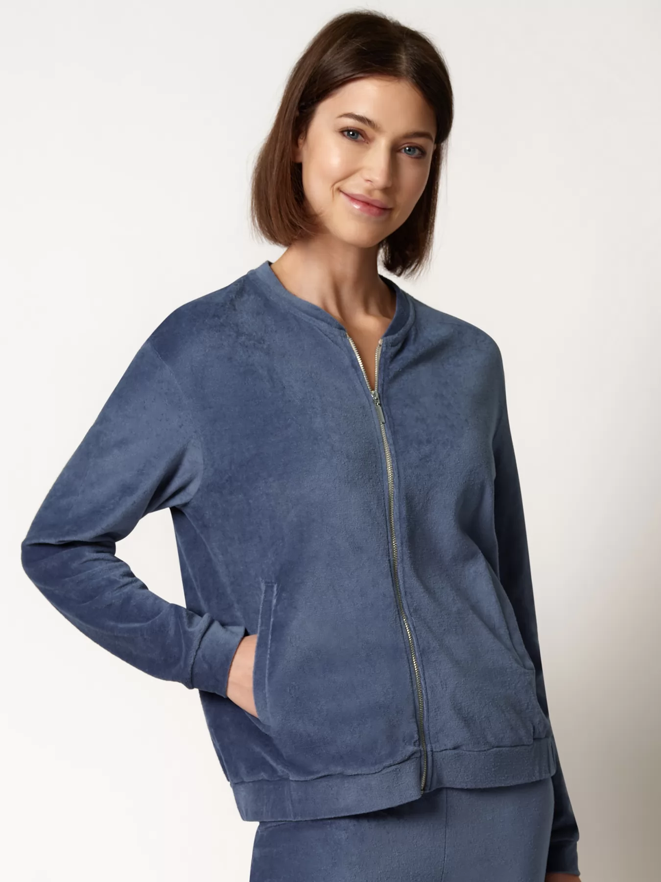 Granatowy Bluza damska Huber Basic Selection 010297 - zdjęcie 1