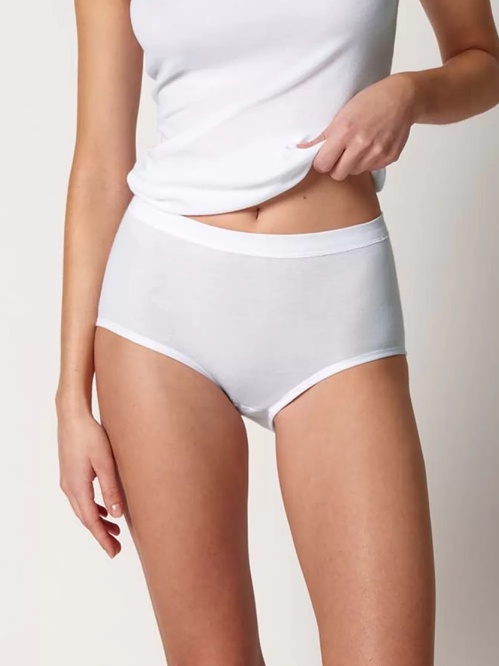 Biały Figi damskie Huber Cotton Fine Rib 014987 - zdjęcie 1