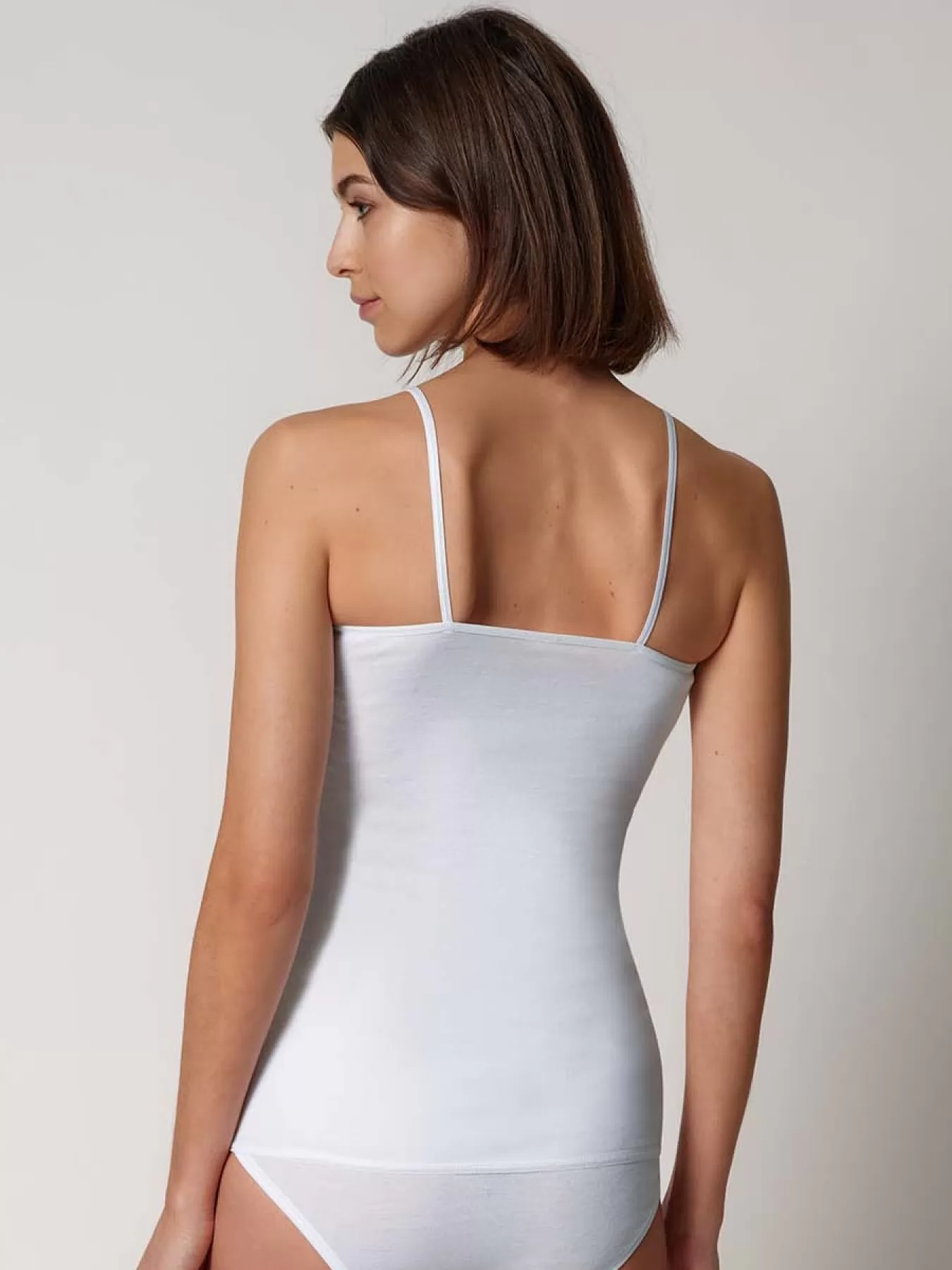 Biały Koszulka damska Huber Cotton Fine Rib 014981 - zdjęcie 2