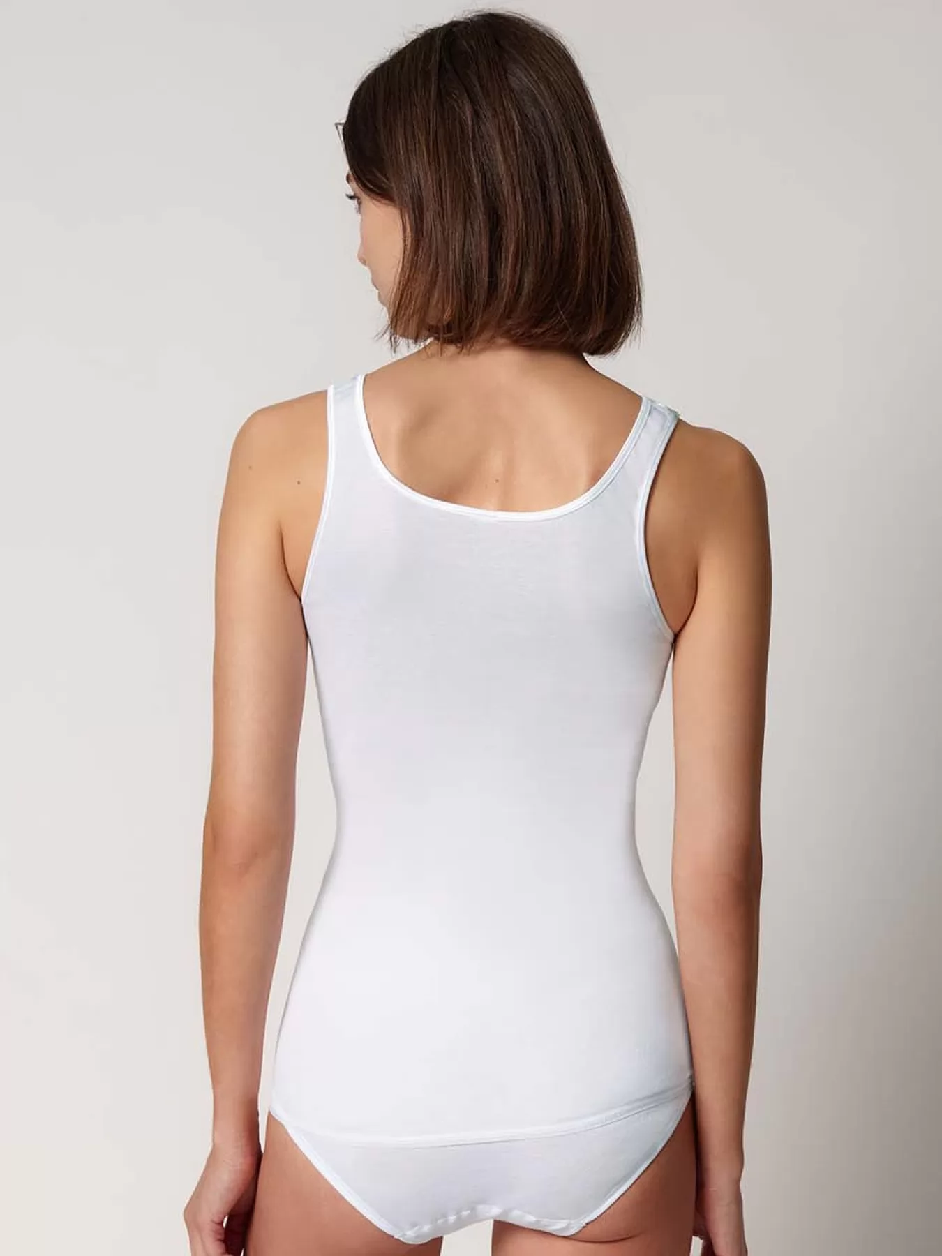 Biały Koszulka damska Huber Cotton Fine Rib 014982 - zdjęcie 2