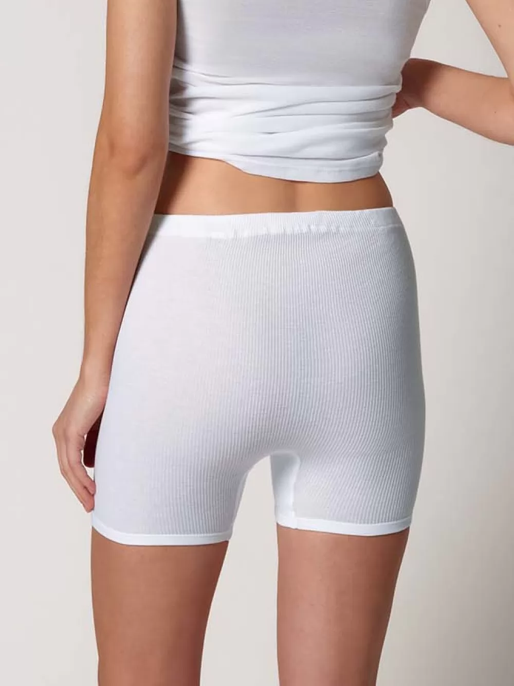 Biały Figi damskie 2PACK Huber Double Rib 016307 - zdjęcie 3