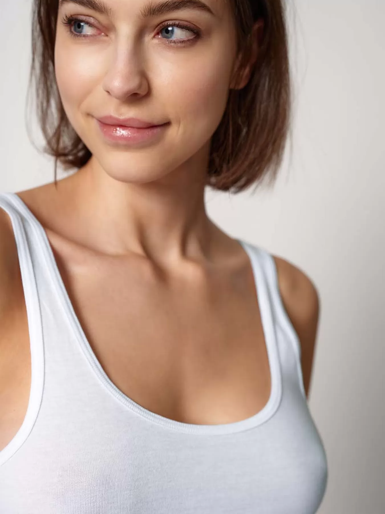 Biały Koszulka damska 2PACK Huber Cotton Extra Fine 016441 - zdjęcie 4