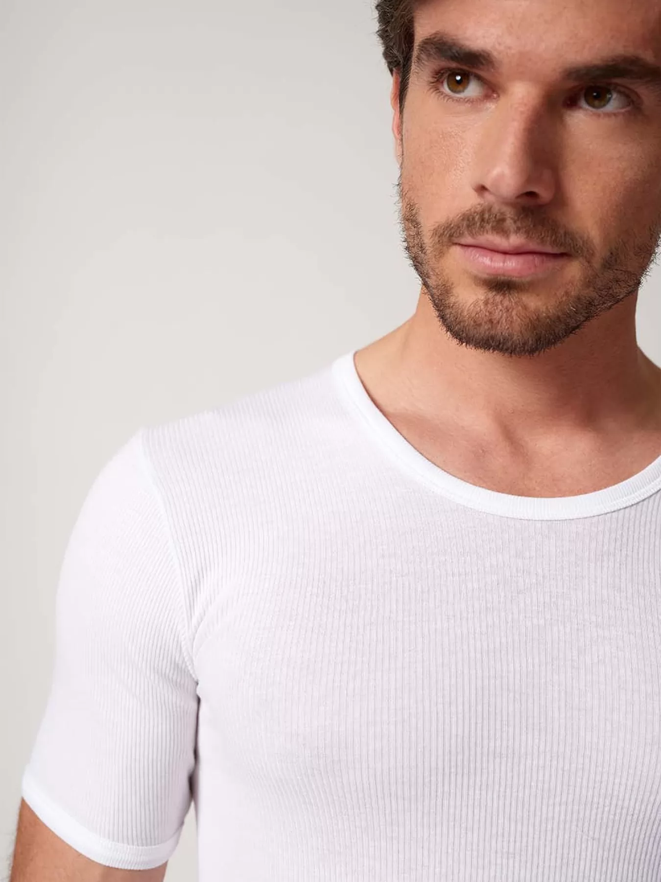Biały Koszulka męska 2PACK Huber Double Rib 112144 - zdjęcie 4