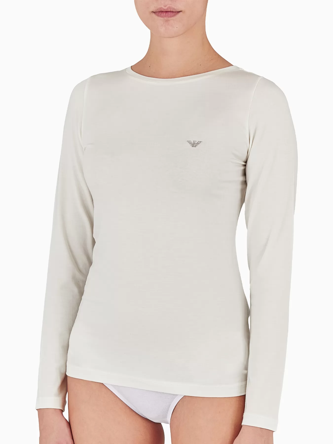 Kremowy Koszulka damska Emporio Armani 1646324F224 - zdjęcie 1