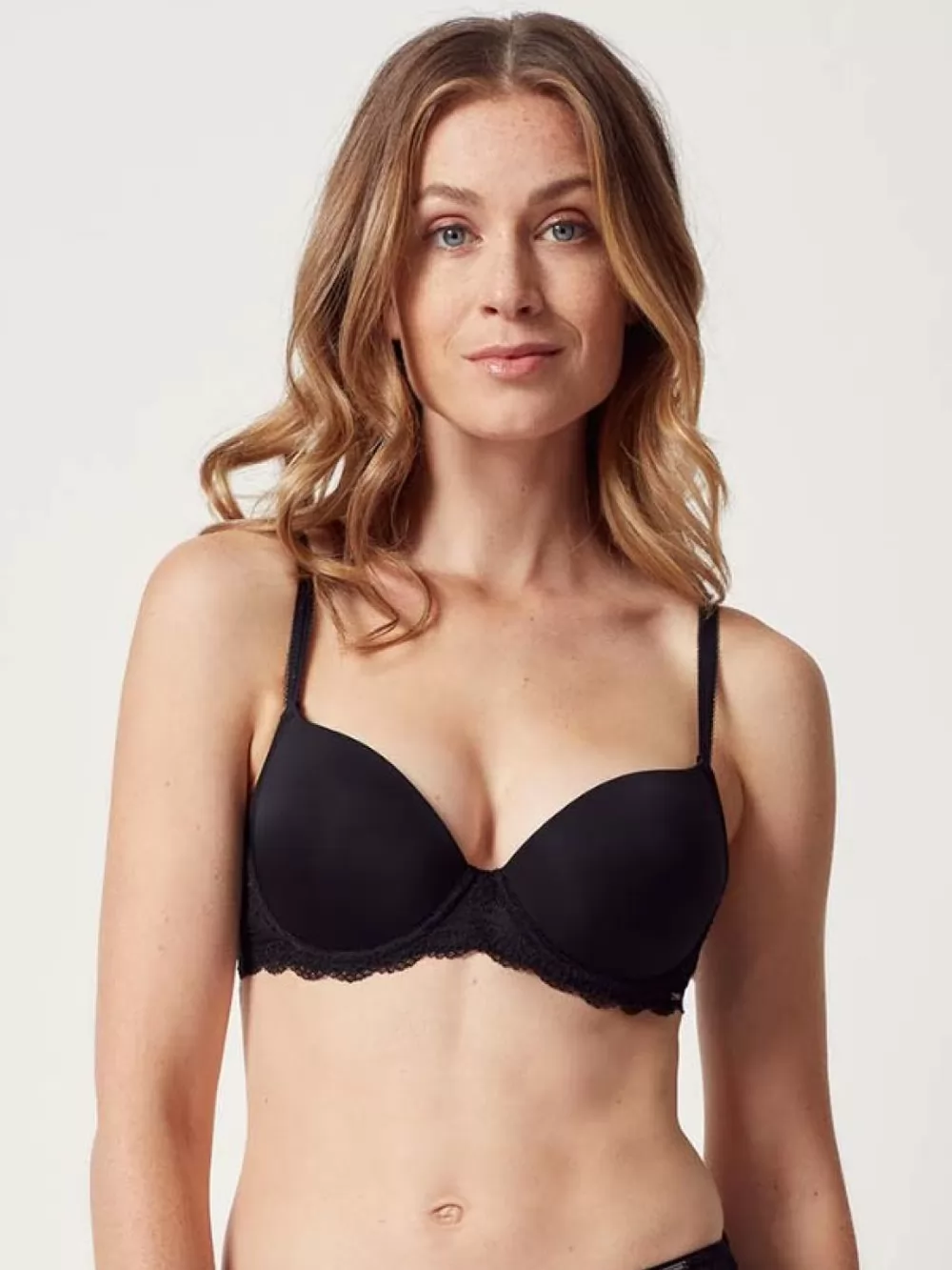 Czarny Biustonosz push-up Huber Micro Lace 015585 - zdjęcie 1