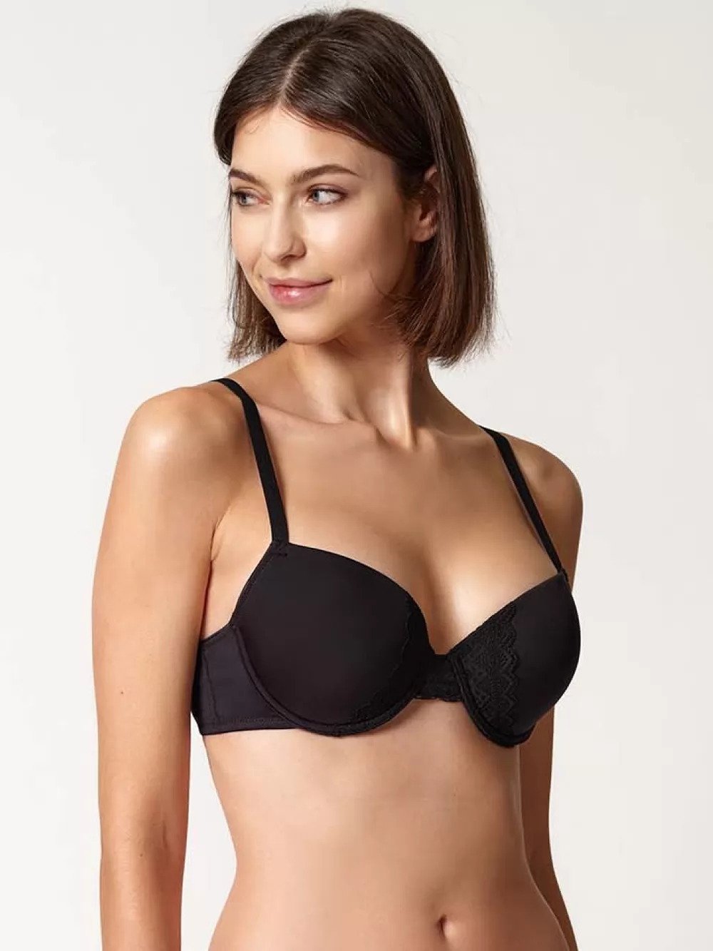 Czarny Biustonosz Huber Micro Ornament 010245 - zdjęcie 1