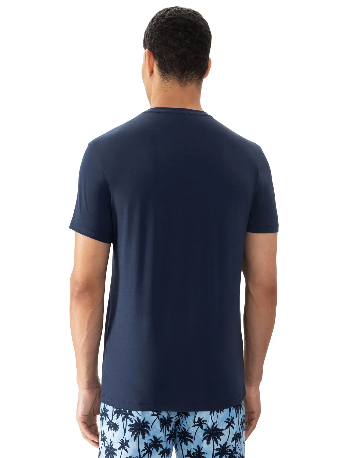 Granatowy Koszulka męska mey Palm Haven 2210012 - zdjęcie 2