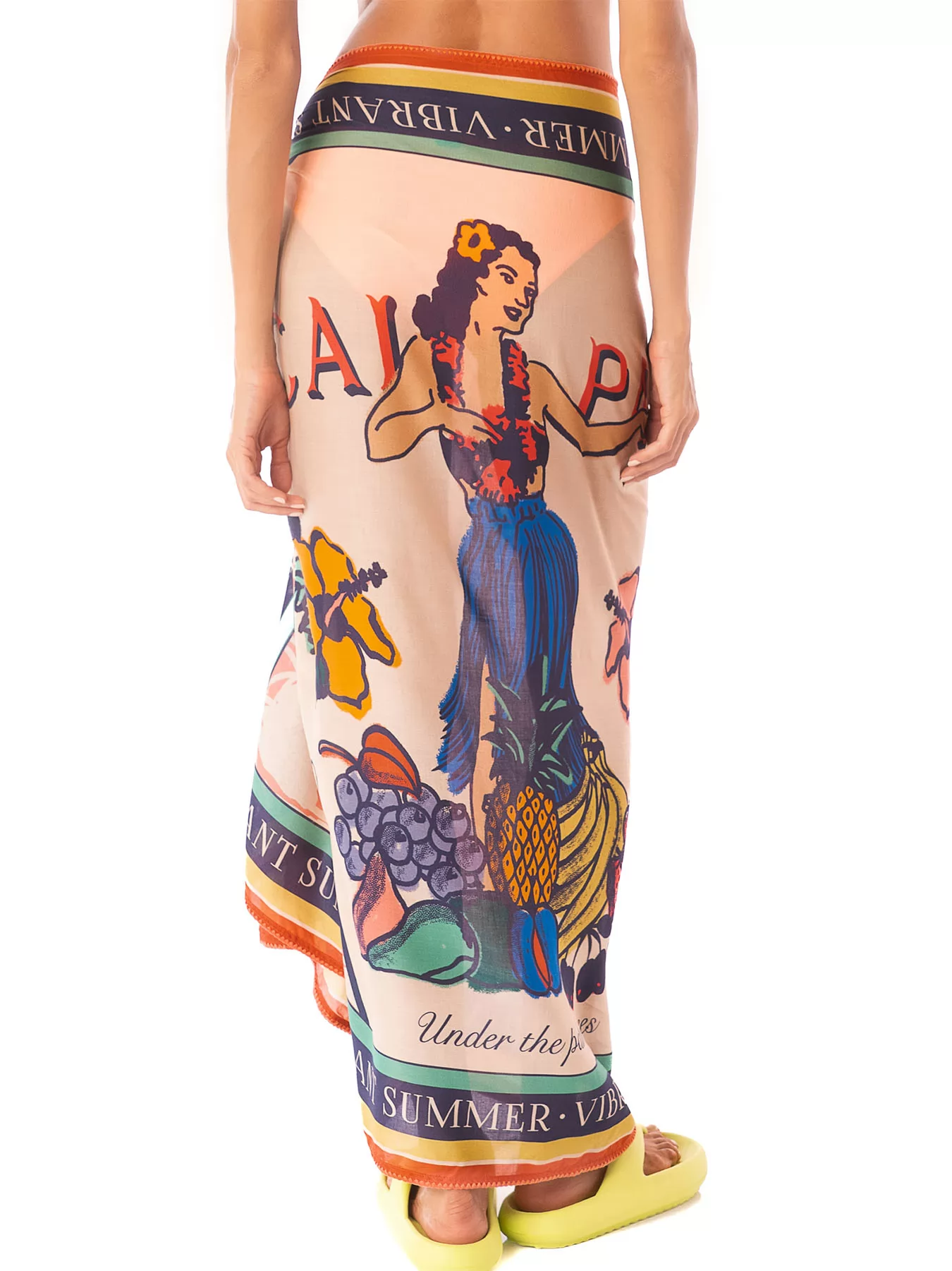 Kremowy, niebieski, wielobarwny Pareo plażowe Maaji Hula Harmony PT2079CP - zdjęcie 2