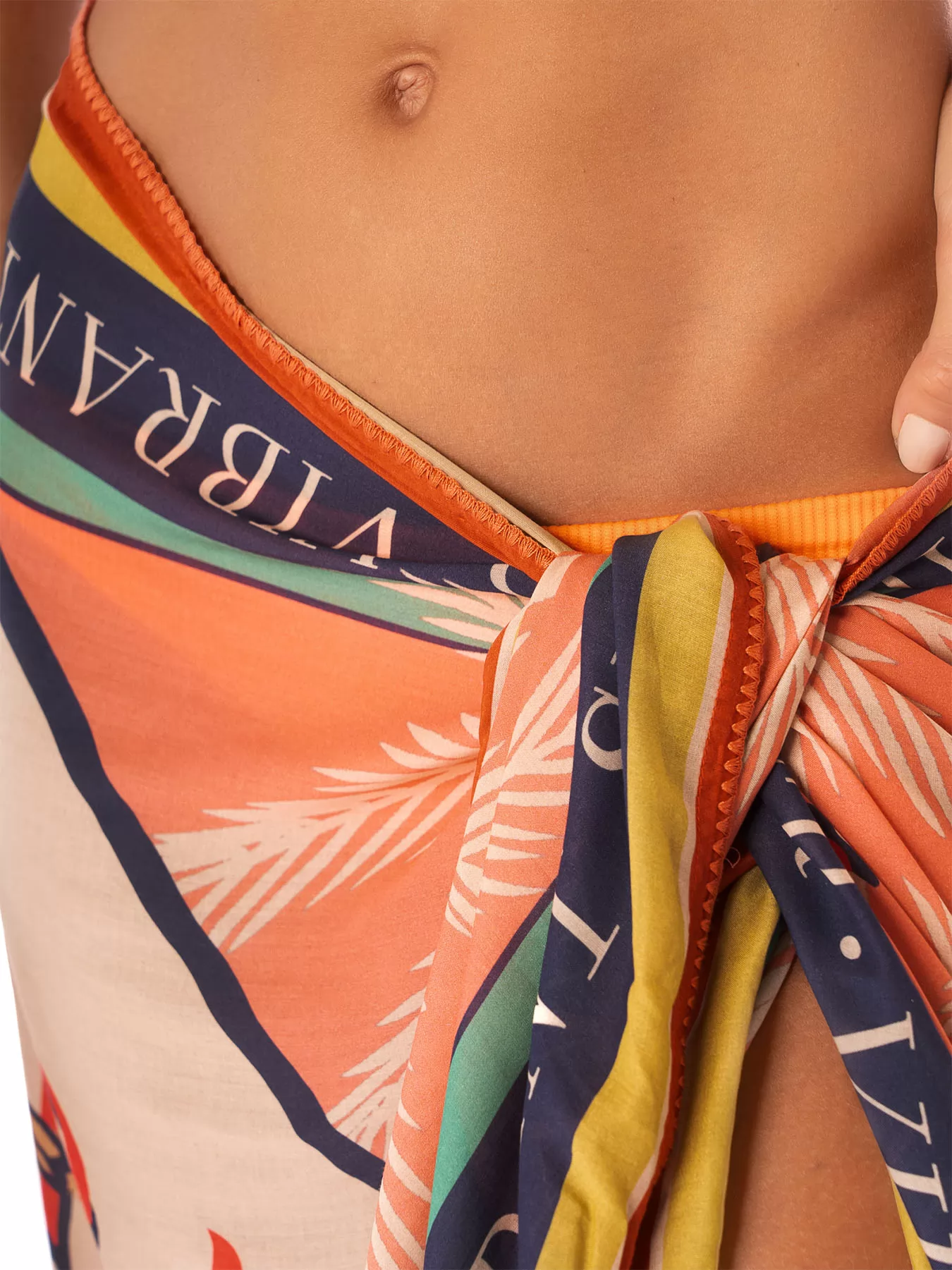 Kremowy, niebieski, wielobarwny Pareo plażowe Maaji Hula Harmony PT2079CP - zdjęcie 5