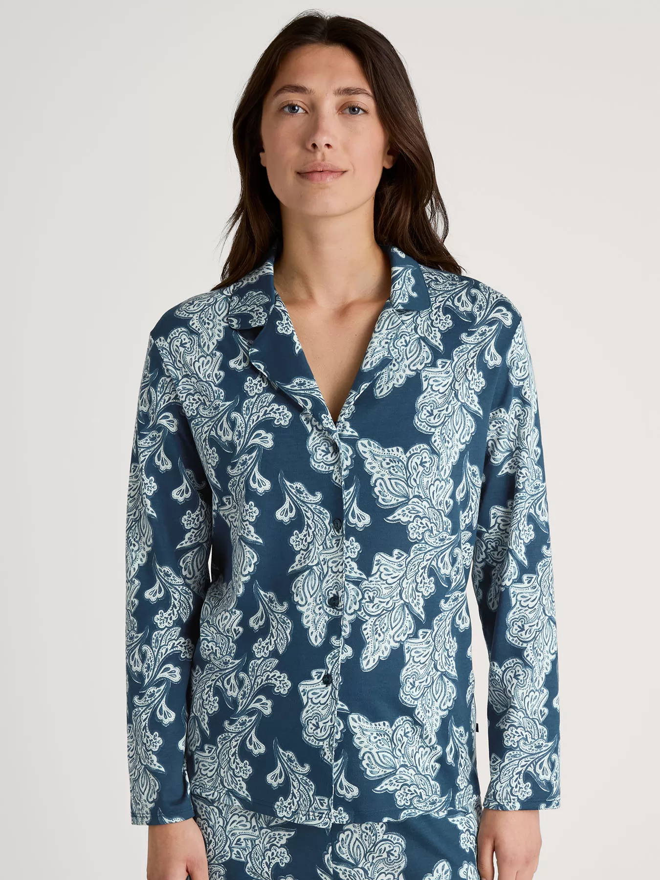 Niebieski Góra od piżamy Calida Favourites Botanic 15033 - zdjęcie 1