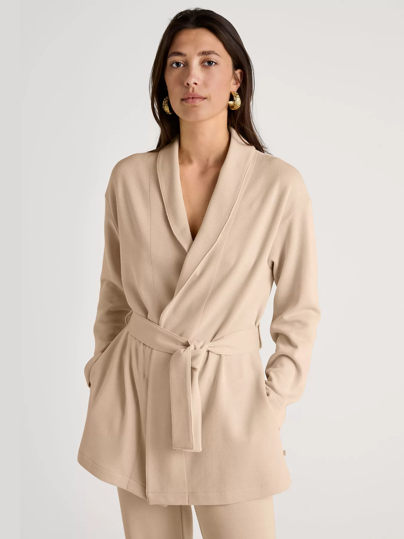 Kremowy Kimono damskie Calida Lounge Cosy 15599 - zdjęcie 1