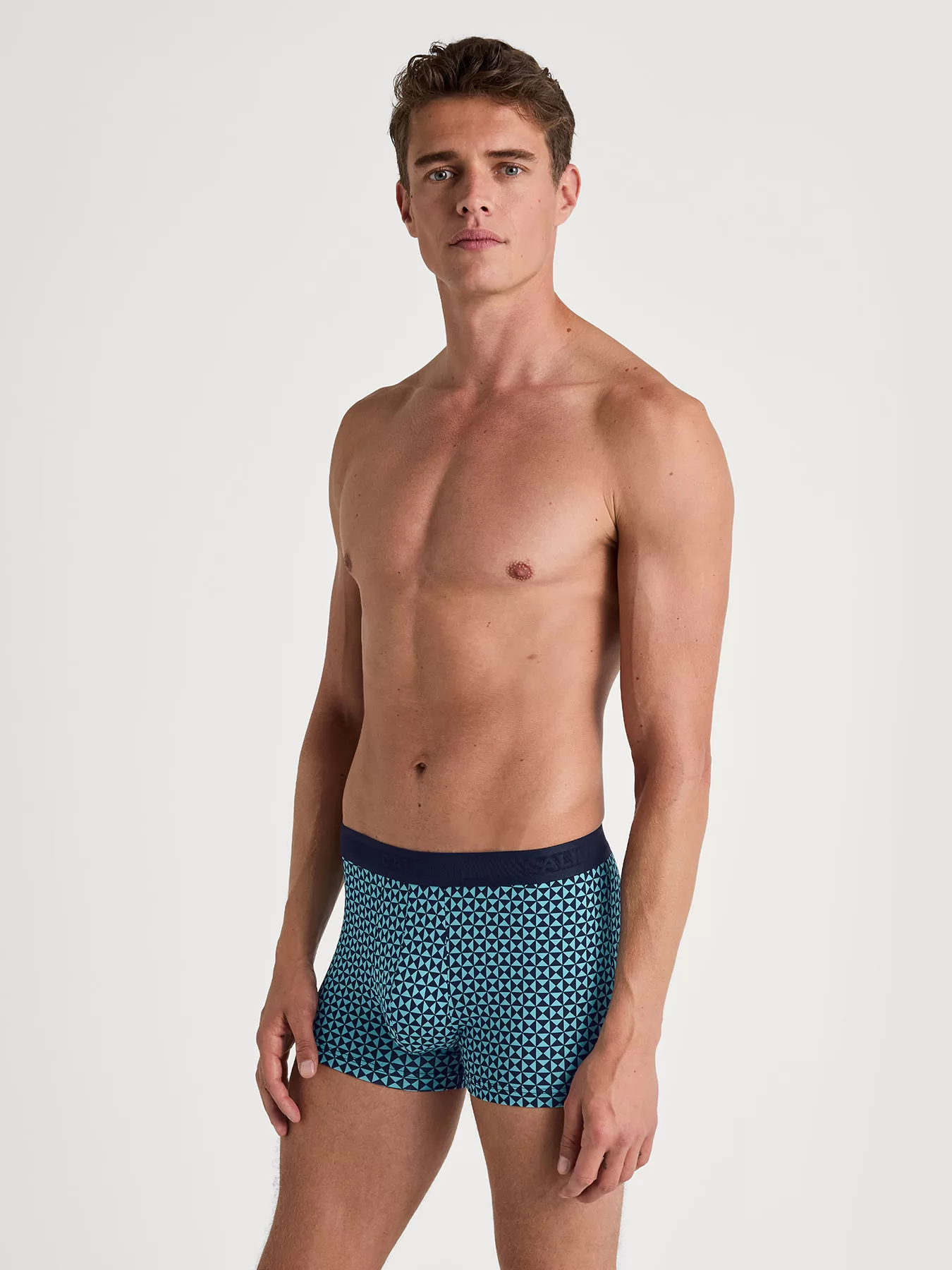 Granatowy, niebieski Bokserki męskie Calida Grafic Cotton 26180 - zdjęcie 3