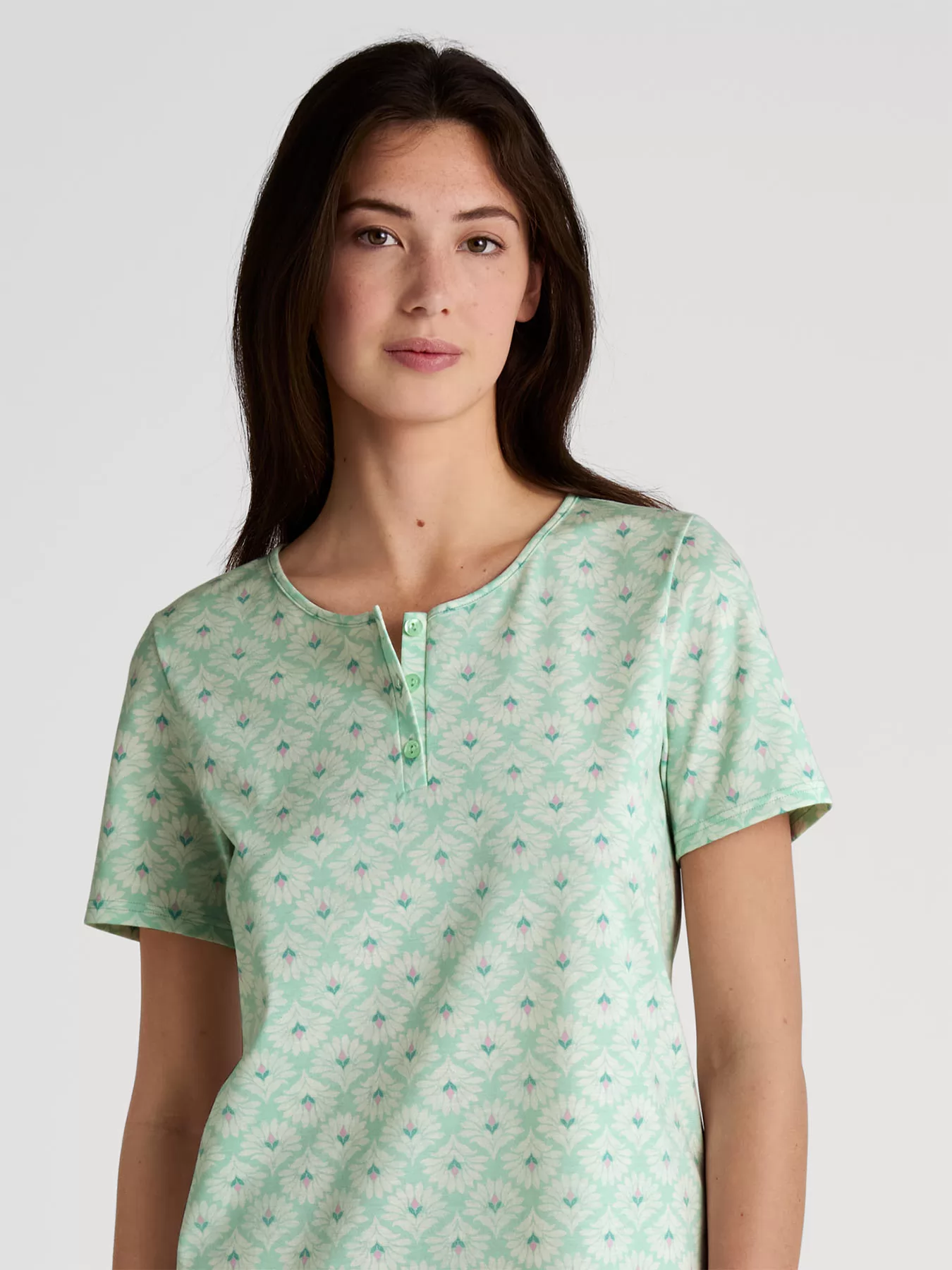 Zielony Koszula nocna Calida Flower Nights 36054 - zdjęcie 3