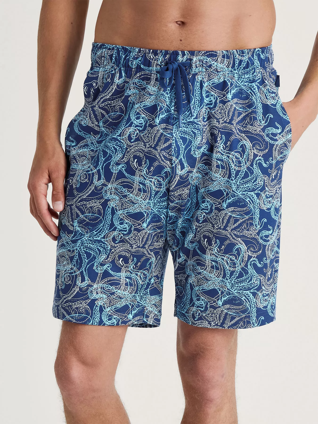 Granatowy, niebieski Szorty męskie Calida RMX Sleep Time off 27188 - zdjęcie 1