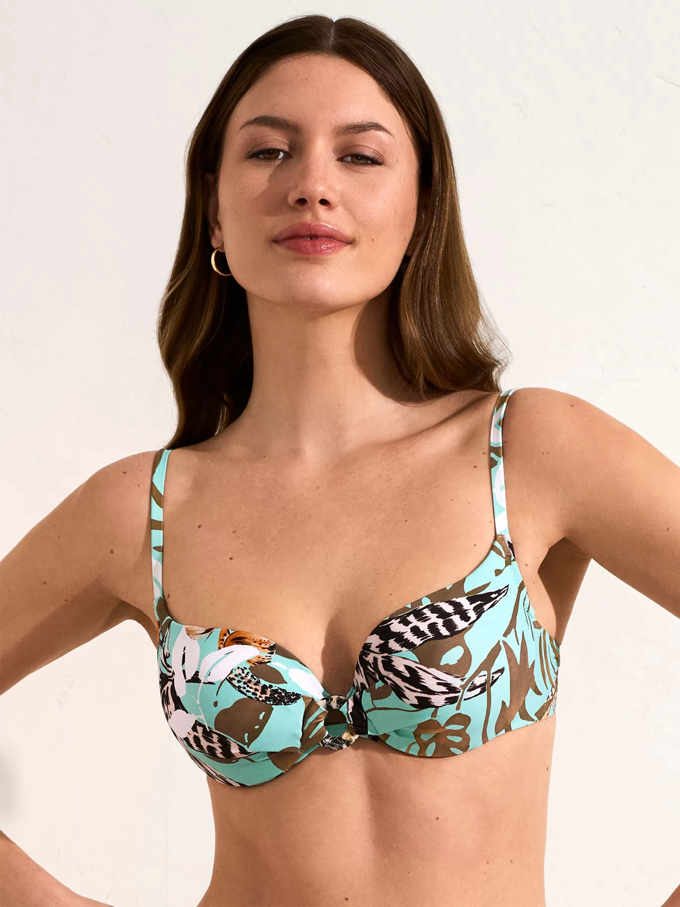 Brązowy, niebieski Góra od kostiumu Selmark BL917 - zdjęcie 1