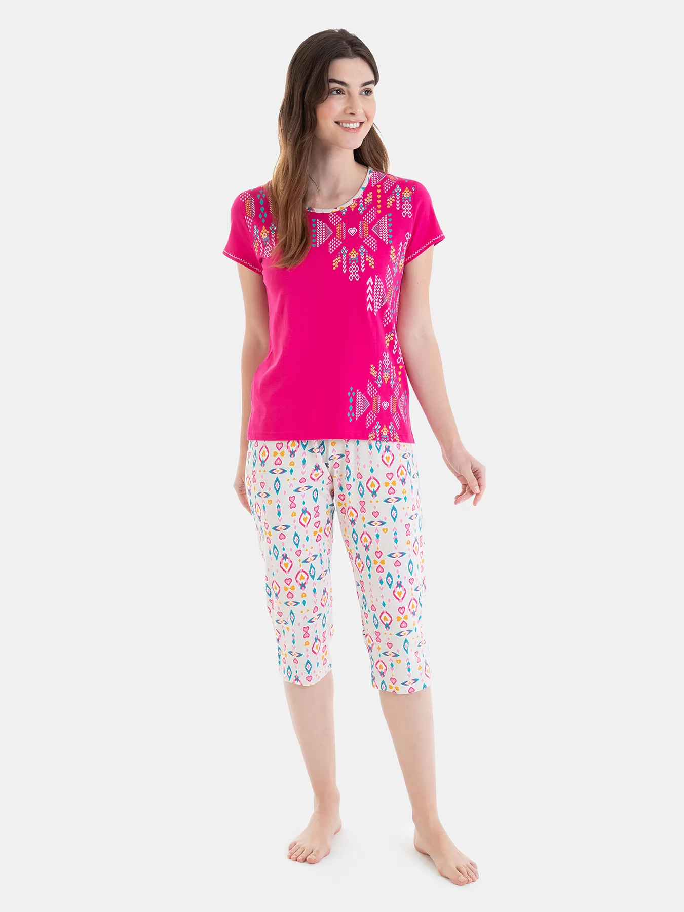 Biały, różowy Piżama damska Massana 251202 - zdjęcie 1