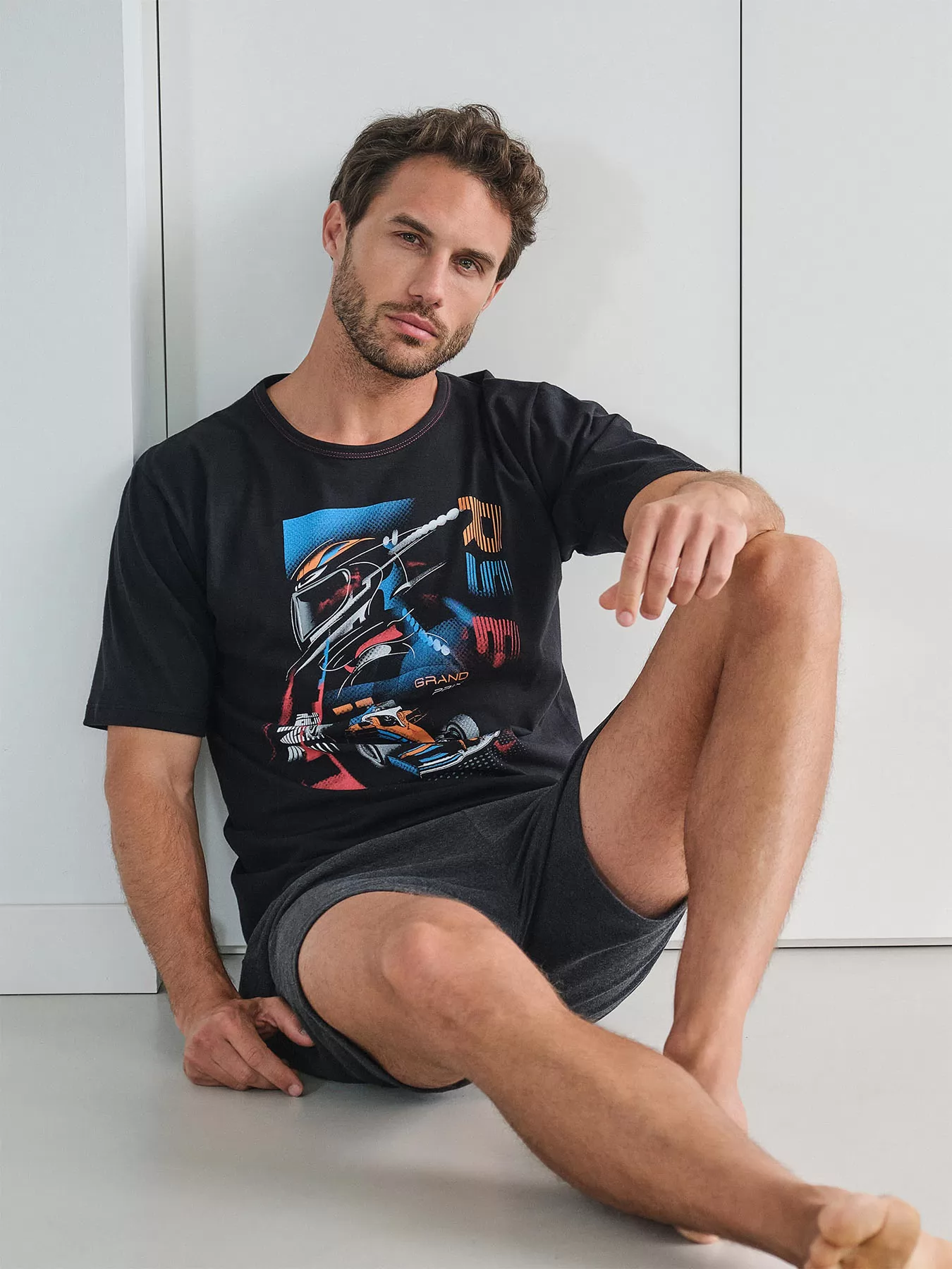 Czarny Piżama męska Massana 251307 - zdjęcie 4