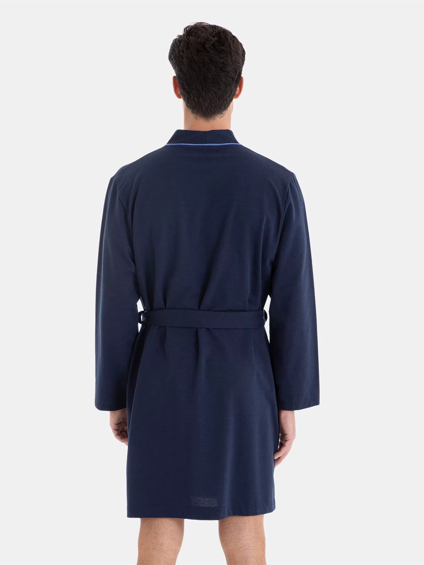 Granatowy Szlafrok męski Massana 256314 - zdjęcie 2