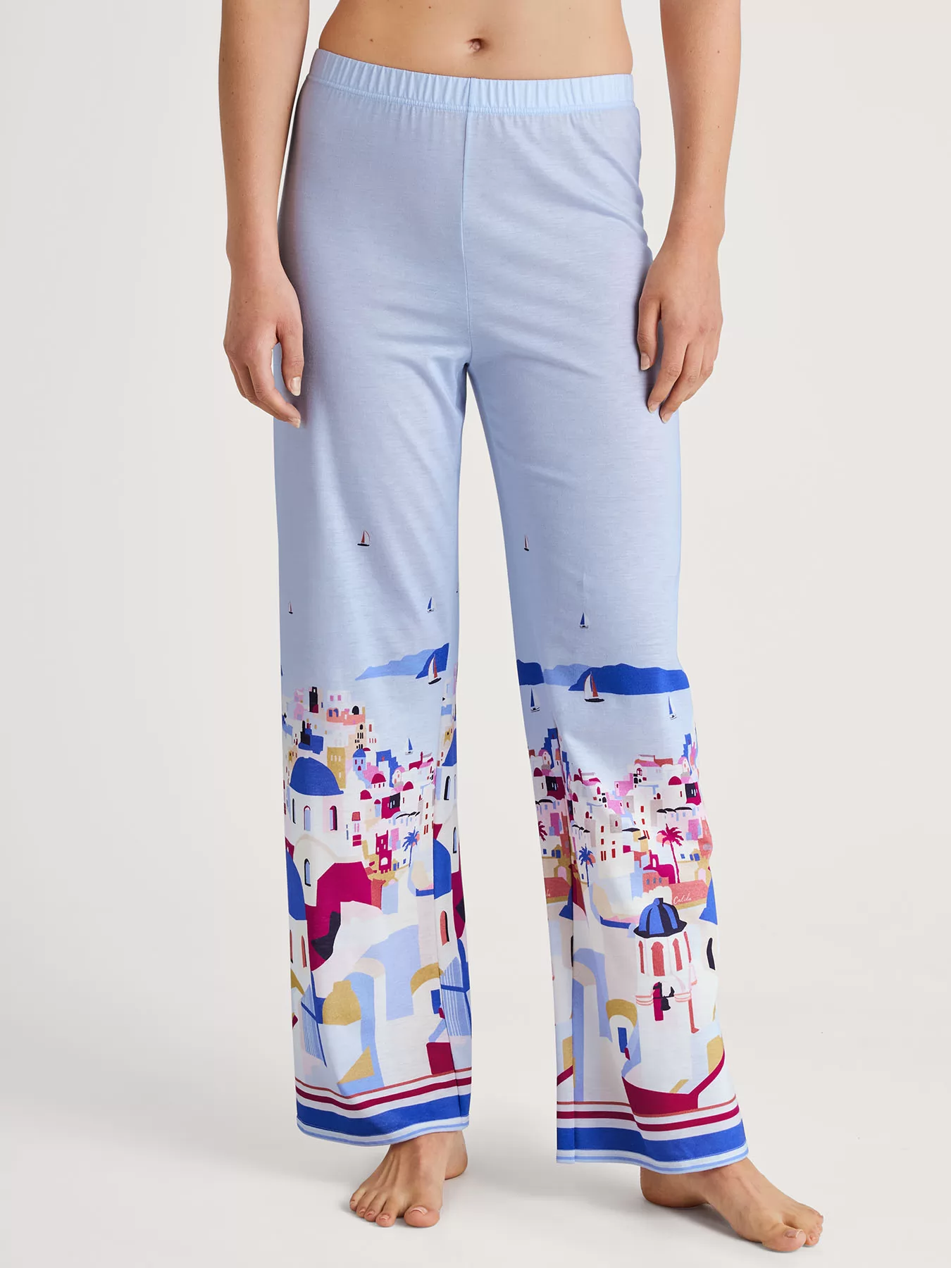 Niebieski, różowy, wielobarwny Spodnie od piżamy Calida Favourites Marine 29172 - zdjęcie 1