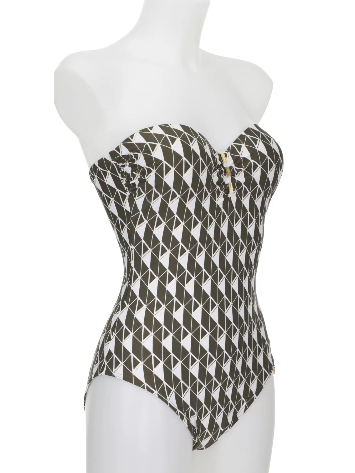 Kremowy, zielony, złoty Kostium kąpielowy Opera 62607 - zdjęcie 4