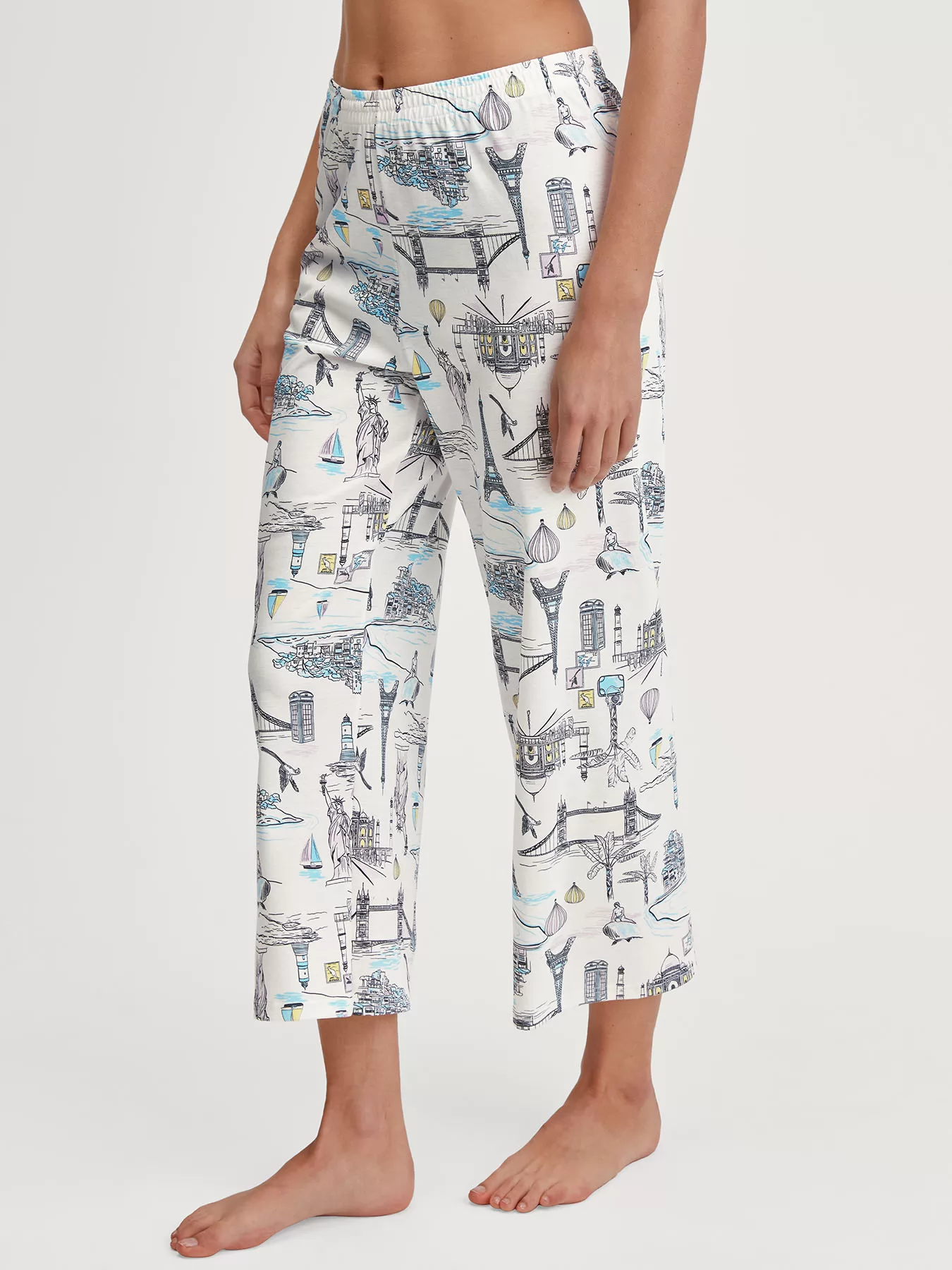 Kremowy Spodnie od piżamy Calida Favourites Journey 28457 - zdjęcie 1