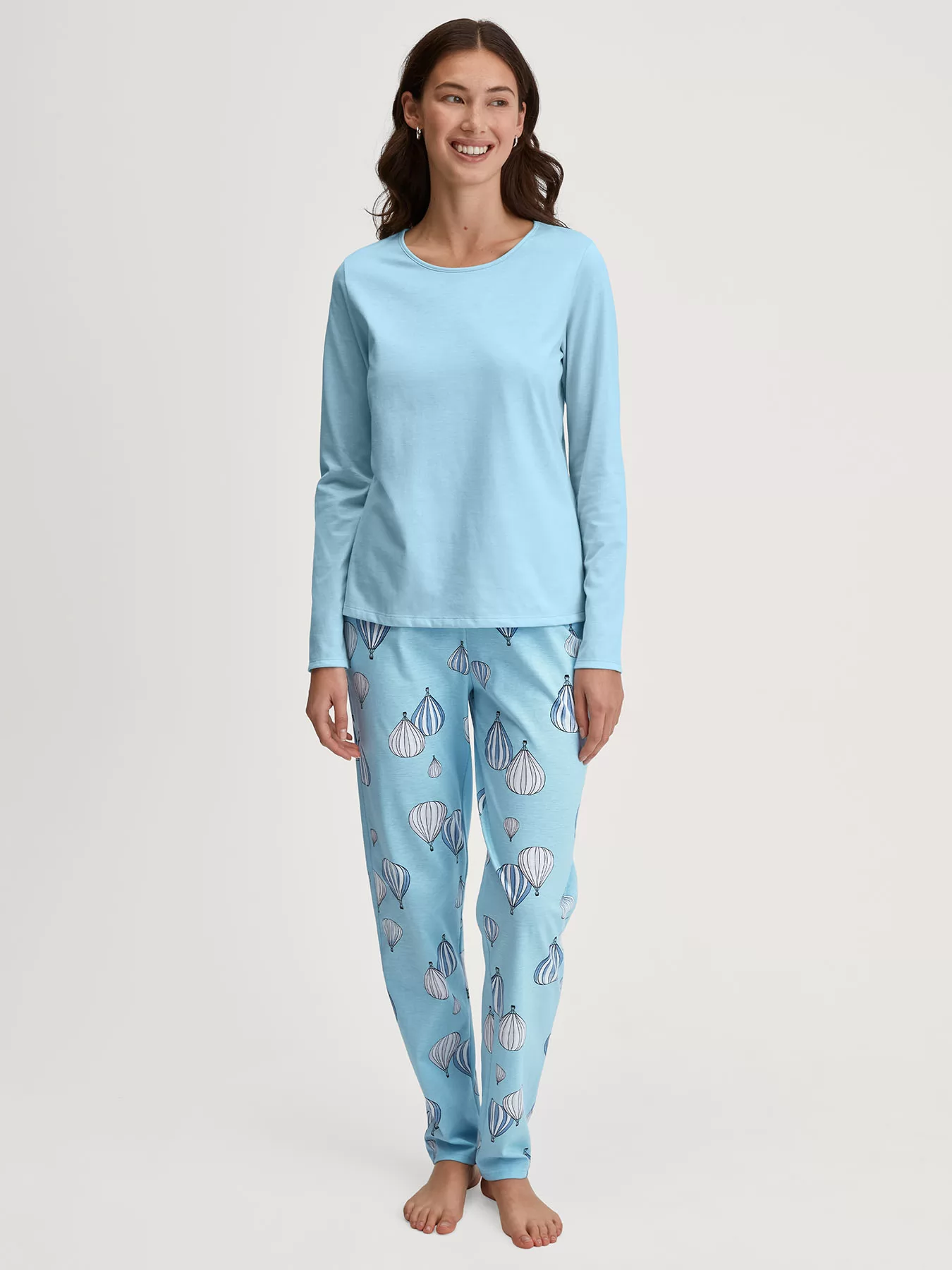 Niebieski Koszulka damska longsleeve Calida Favourites Journey 15193 - zdjęcie 3