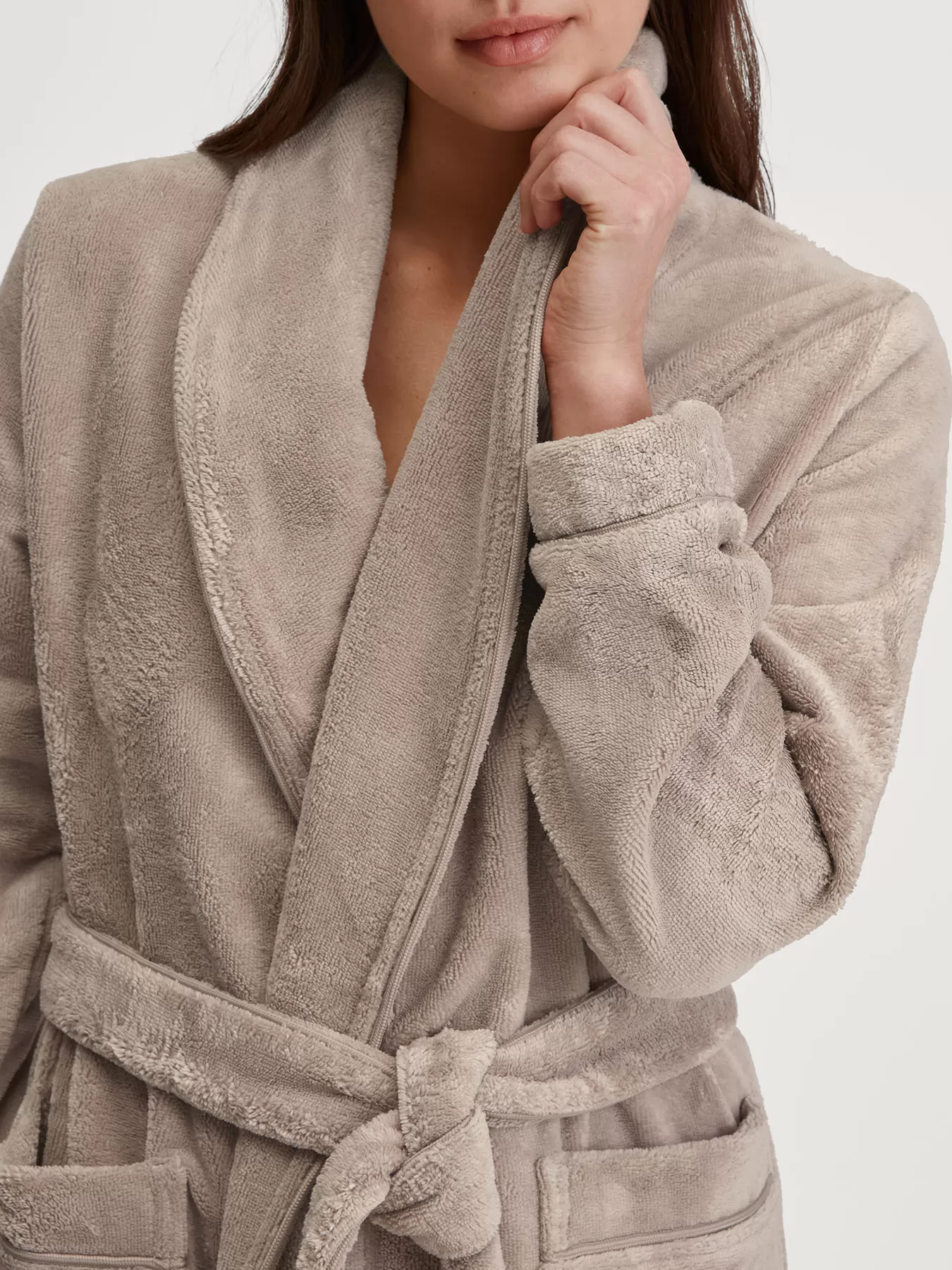 Beżowy Szlafrok damski Calida Lounge Element 61854 - zdjęcie 3