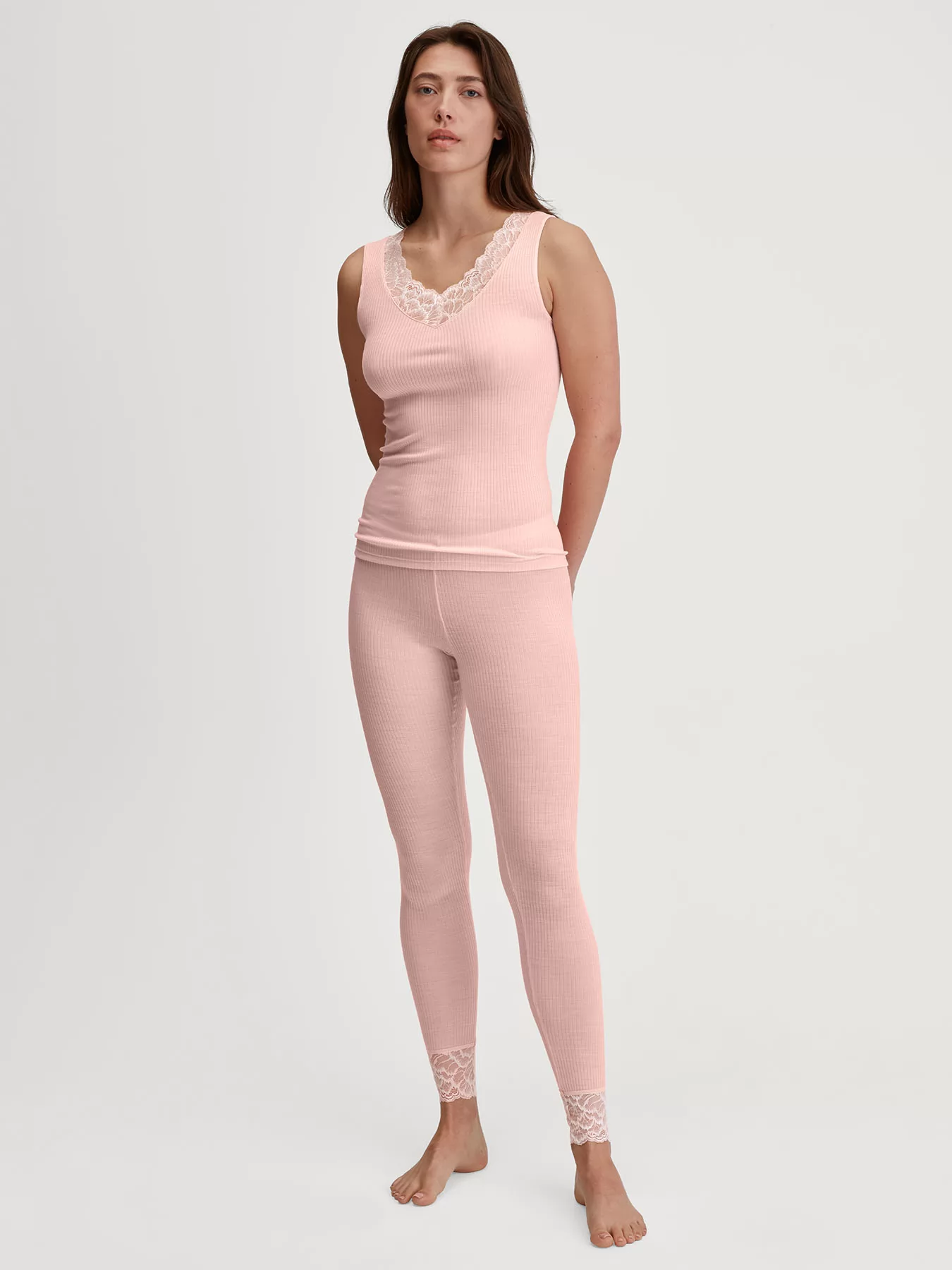 Pudrowy róż, różowy Jedwabna koszulka damska Calida Silky Wool Joy 12890 - zdjęcie 4